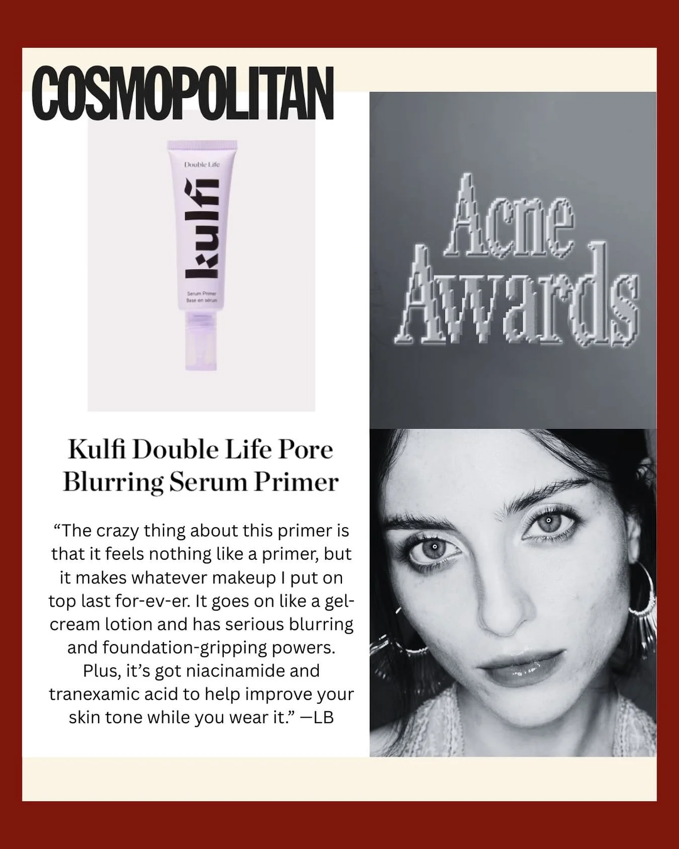 @cosmopolitan Acne Awards beauty winner @kulfi.beauty 🤭