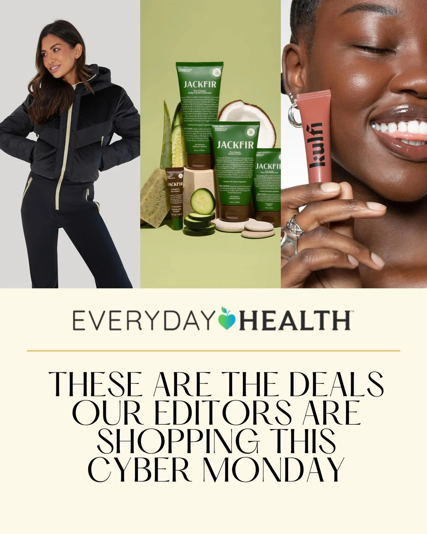 Threefold!💥 @mysundayski @kulfi.beauty @ohjackfir in @everydayhealth thanks to @maryjsauer 🫶