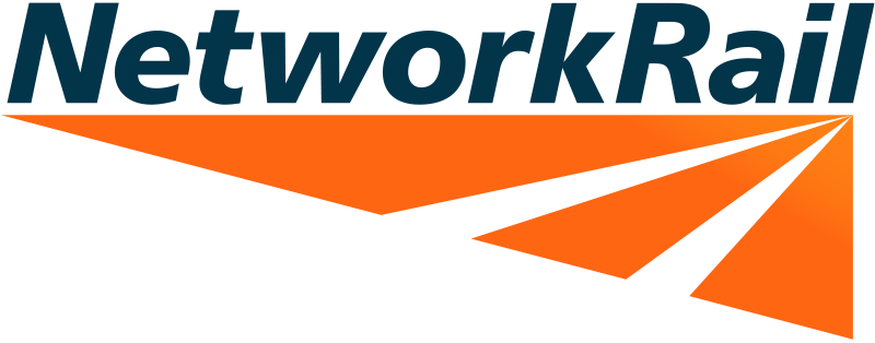 Network Rail logo with stylized orange arrow streaking to the right.