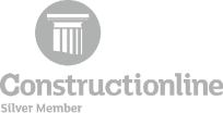 Constructionline Silver Member logo with a column icon