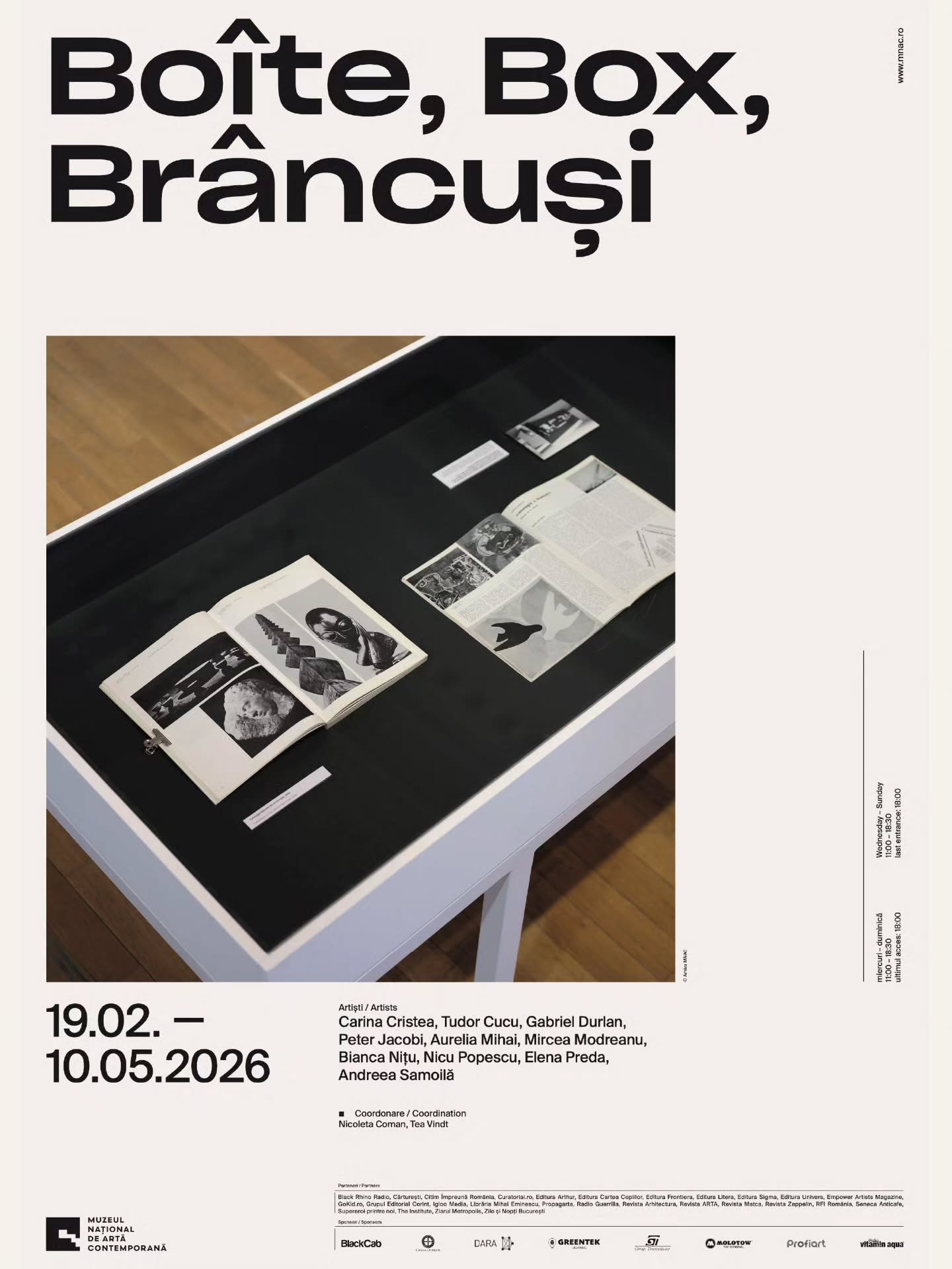 Cu prilejul &icirc;mplinirii a&nbsp;150 de ani de la nașterea sculptorului Constantin Br&acirc;ncuși,&nbsp;MNAC București&nbsp;are plăcerea de a vă invita la&nbsp;vernisajul proiectului &bdquo;Bo&icirc;te, Box, Br&acirc;ncuși&rdquo;, care va avea loc