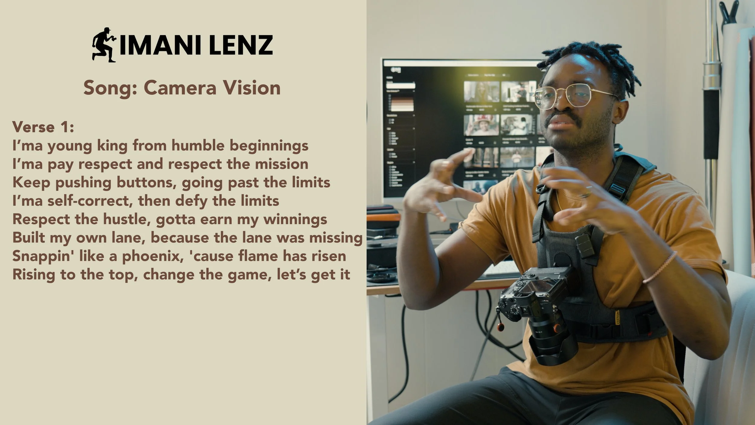 Camera Vision verse one lyrics breakdown by Imani Lenz about growth discipline and creative purpose