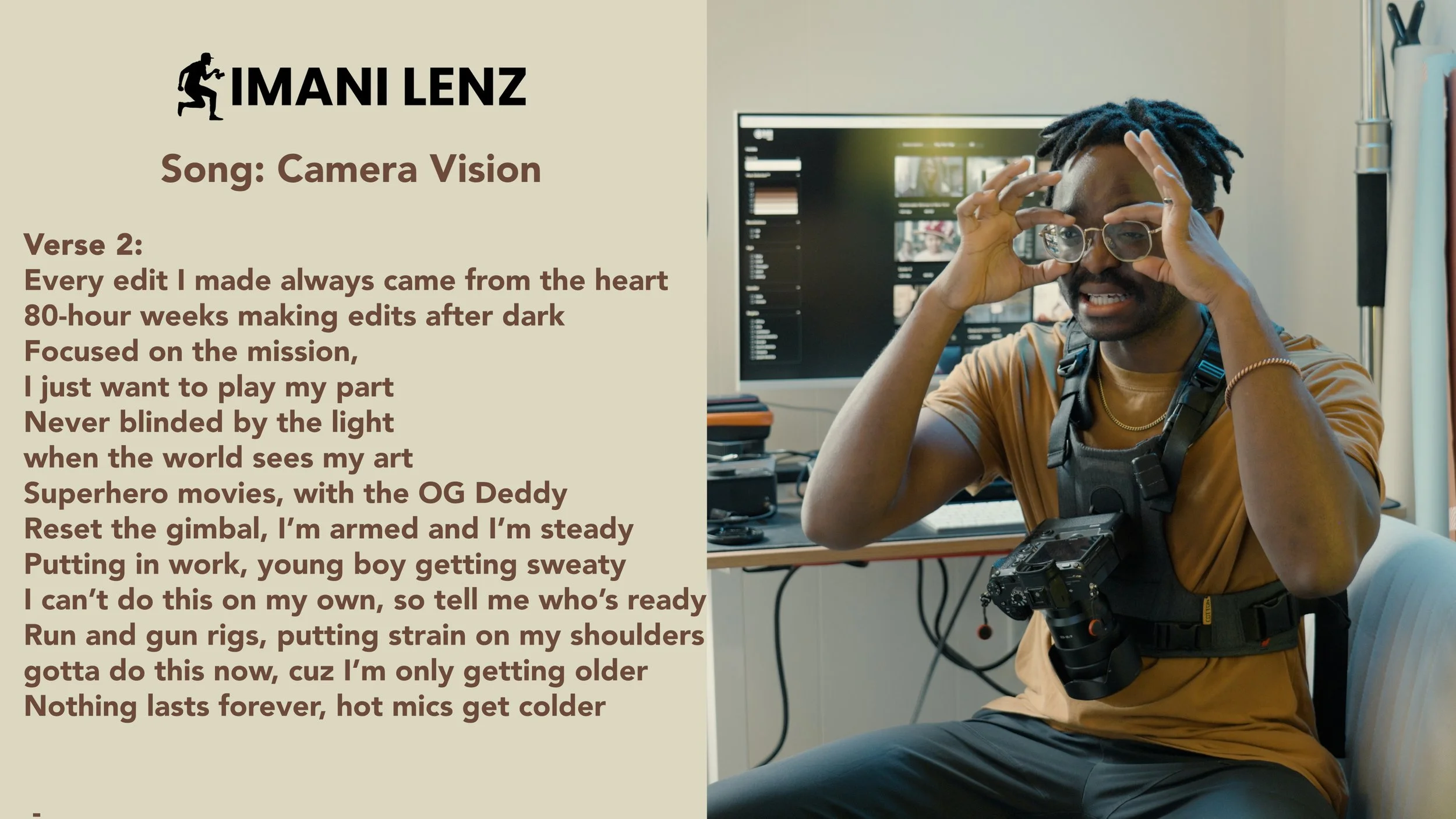 Camera Vision verse two lyrics breakdown by Imani Lenz about endurance collaboration and artistic vision