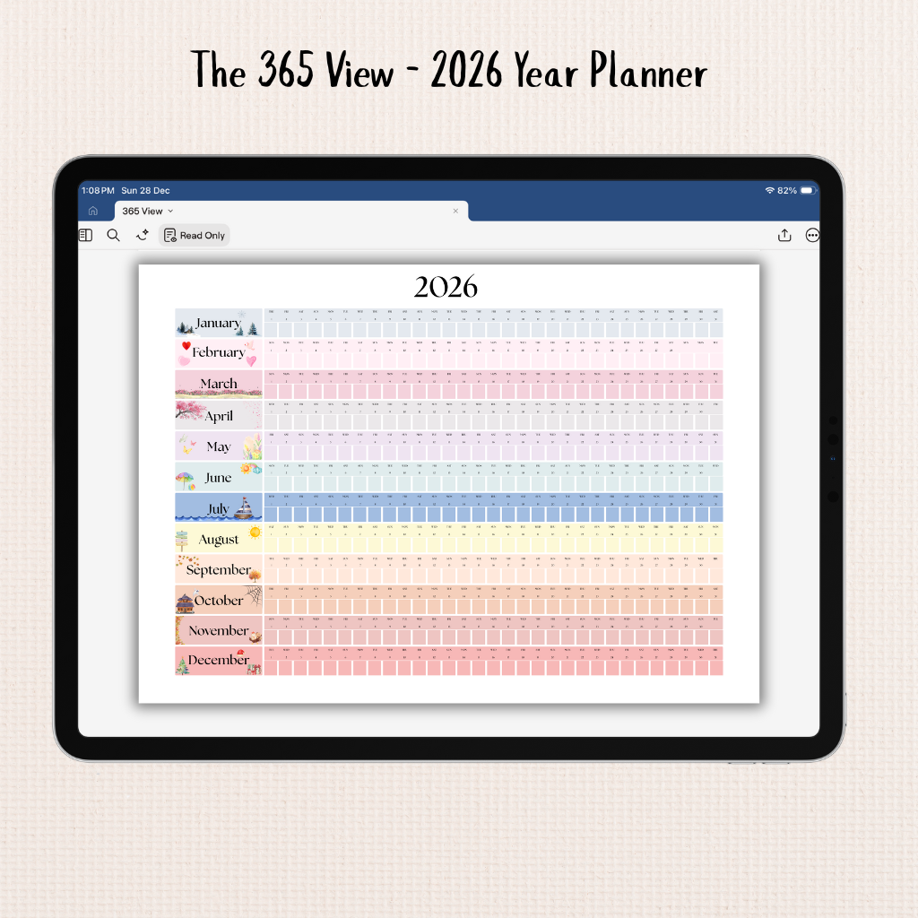 📆The 365 View – 2026 Year Planner📆
