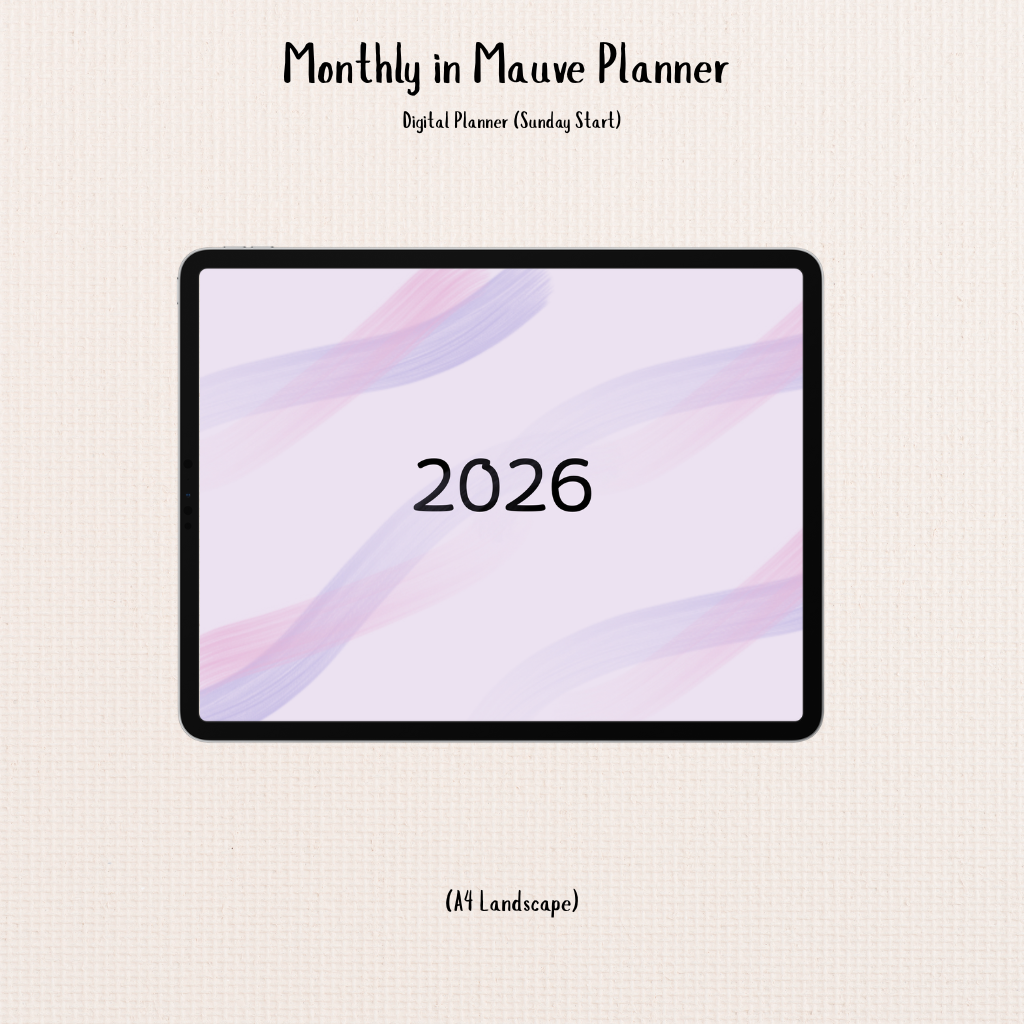 💜Monthly in Mauve Planner (Sunday)💜