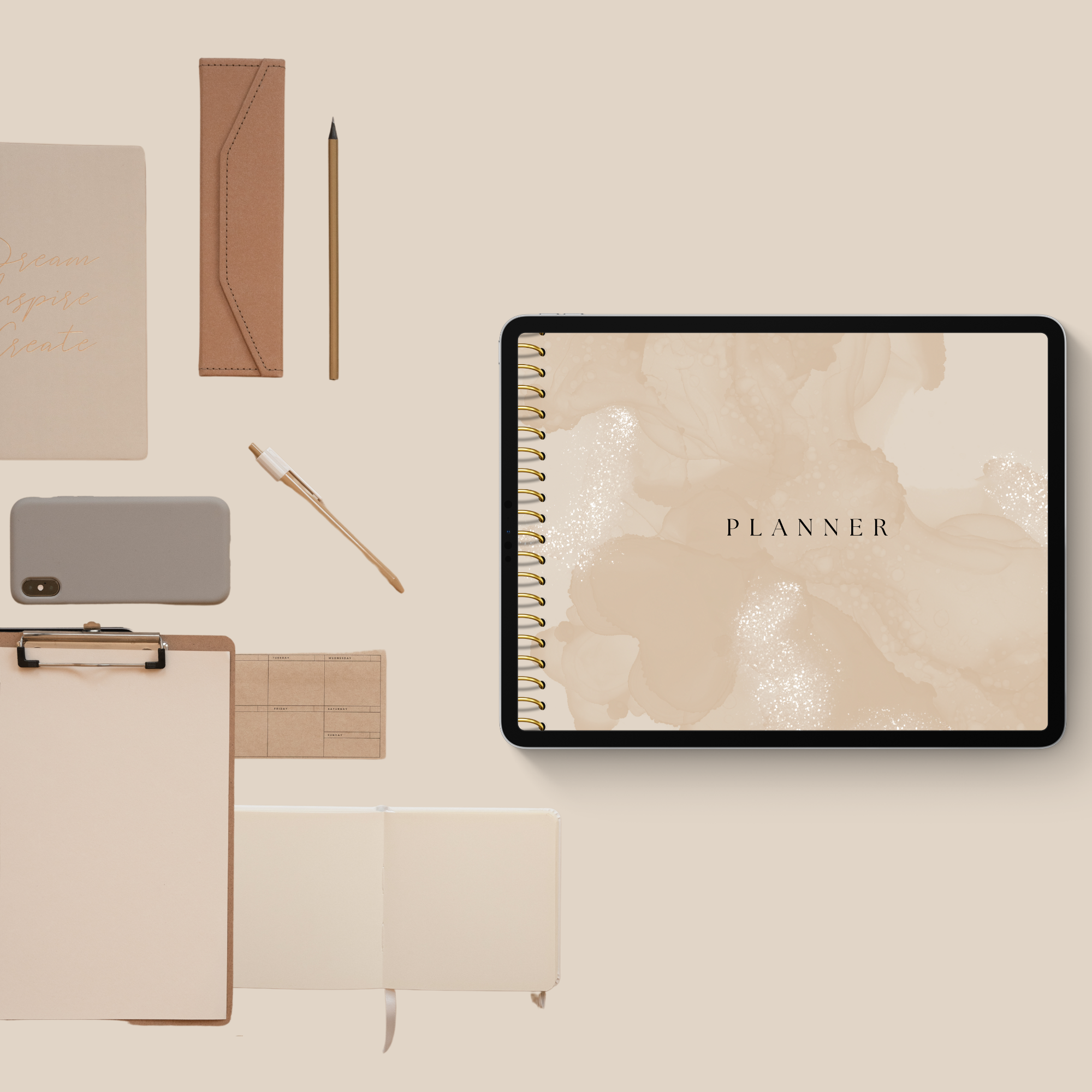 Digital planner displayed on an iPad for Goodnotes