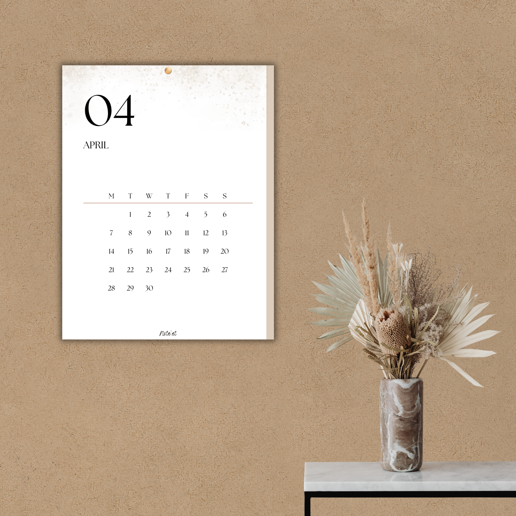 Printable calendar by Notelet Design