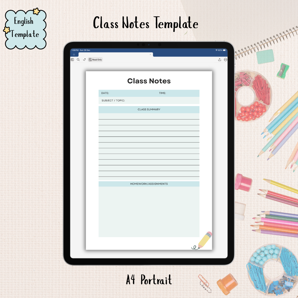 Class Notes Template