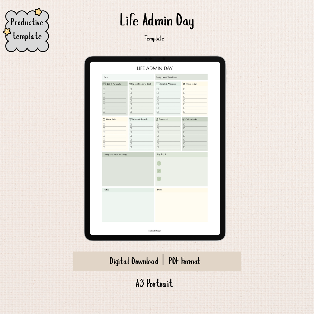 Life Admin Day Planner