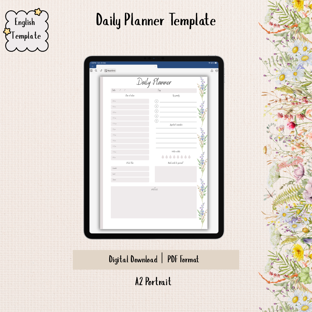 Daily Planner Template | A2