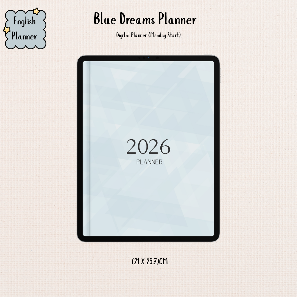 💙☁️ Blue Dreams Planner (Monday Start)