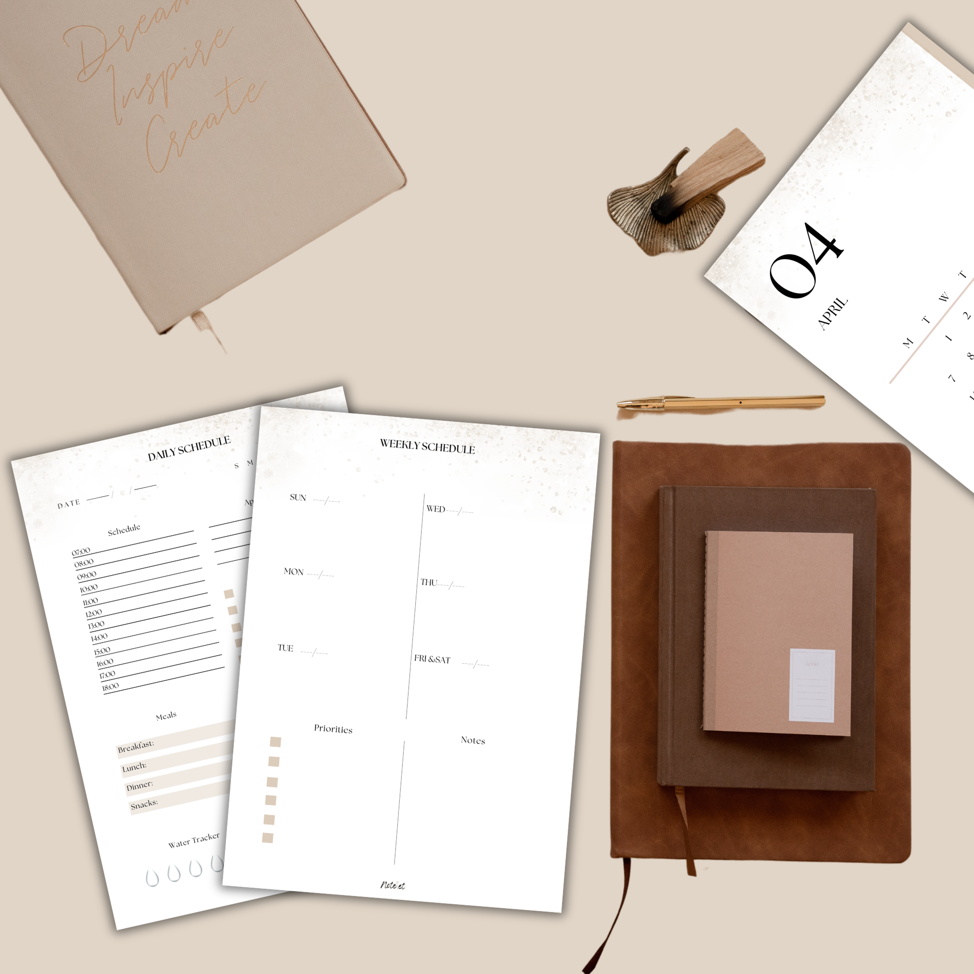 Printable planner and calendar by Notelet Design