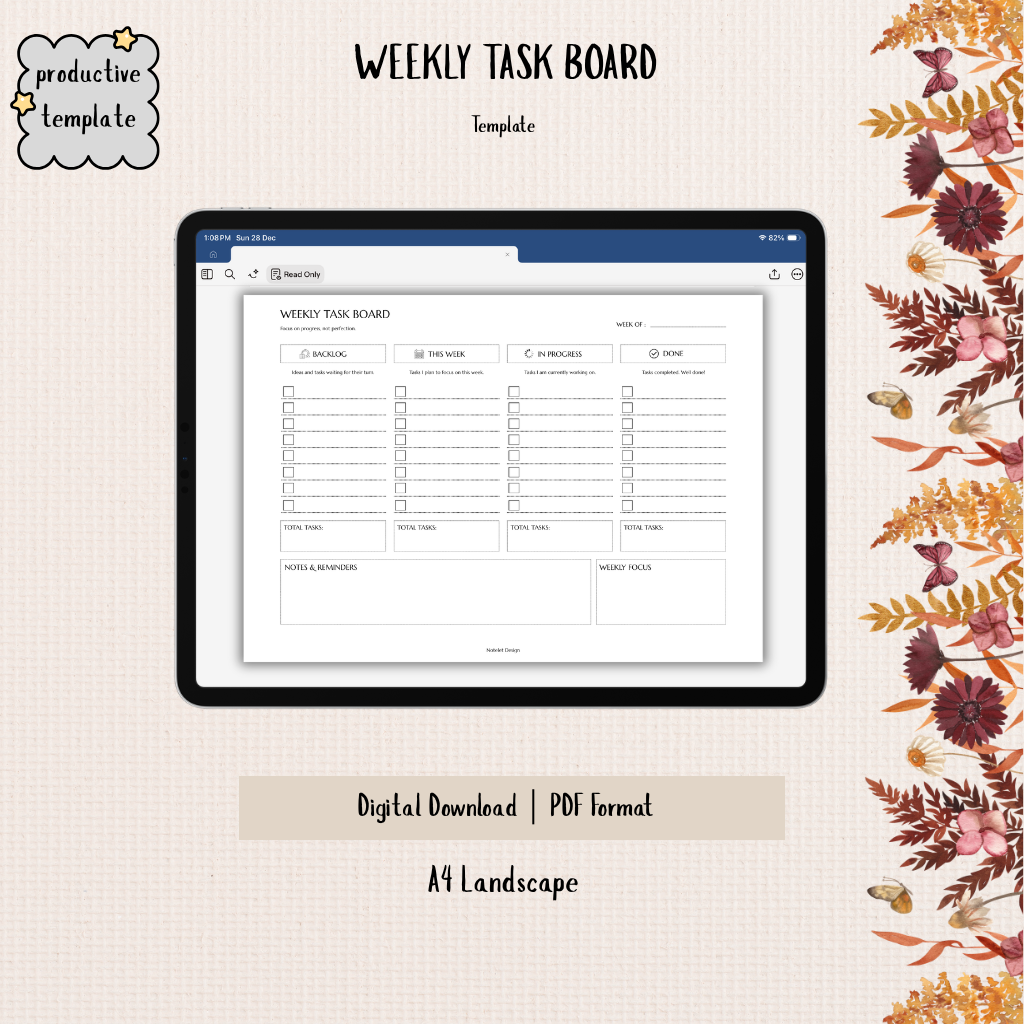 Weekly Task Board Template