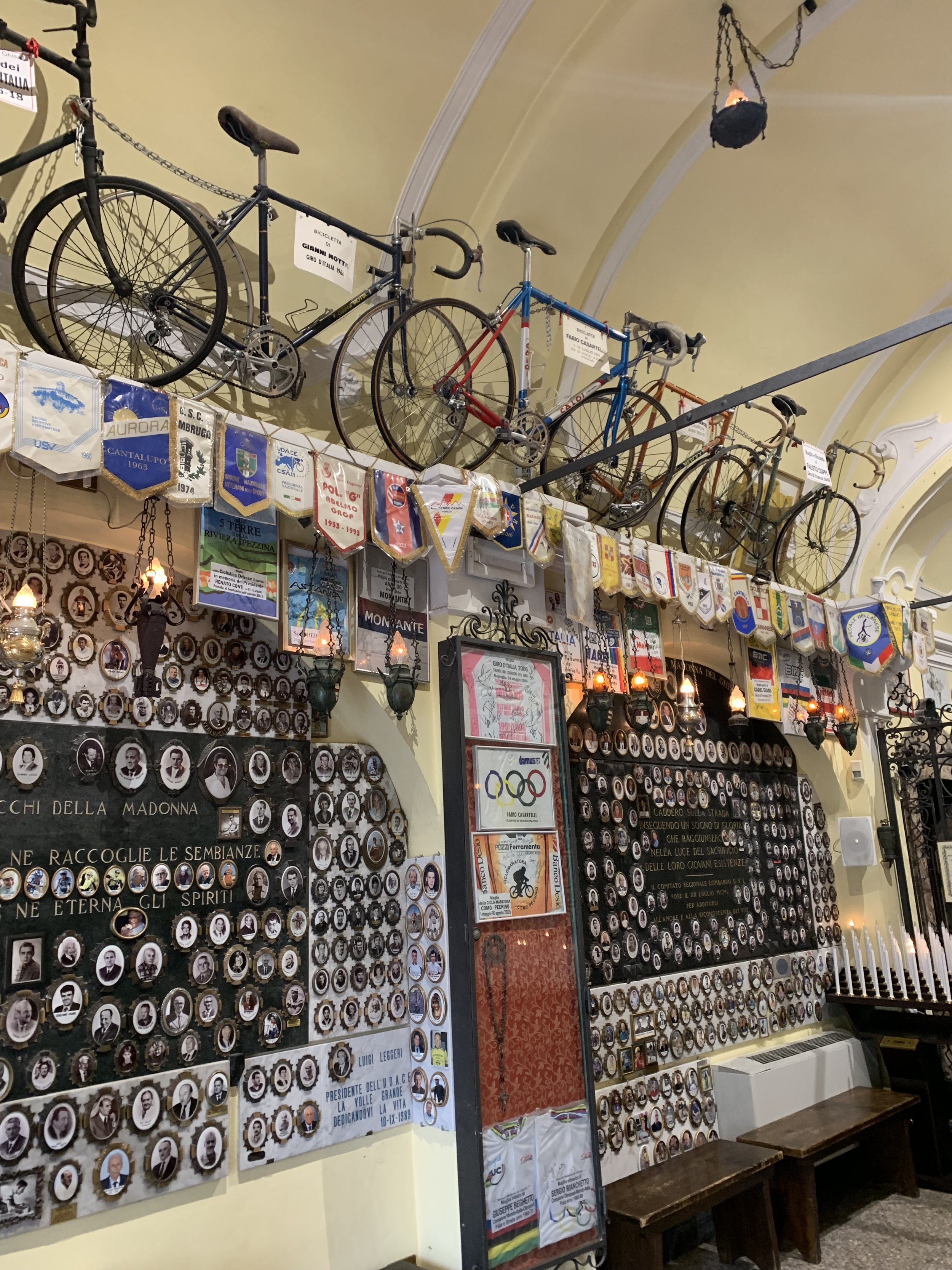 Inside the chapel are world champion bikes and memorabilia going back to the 1920s!