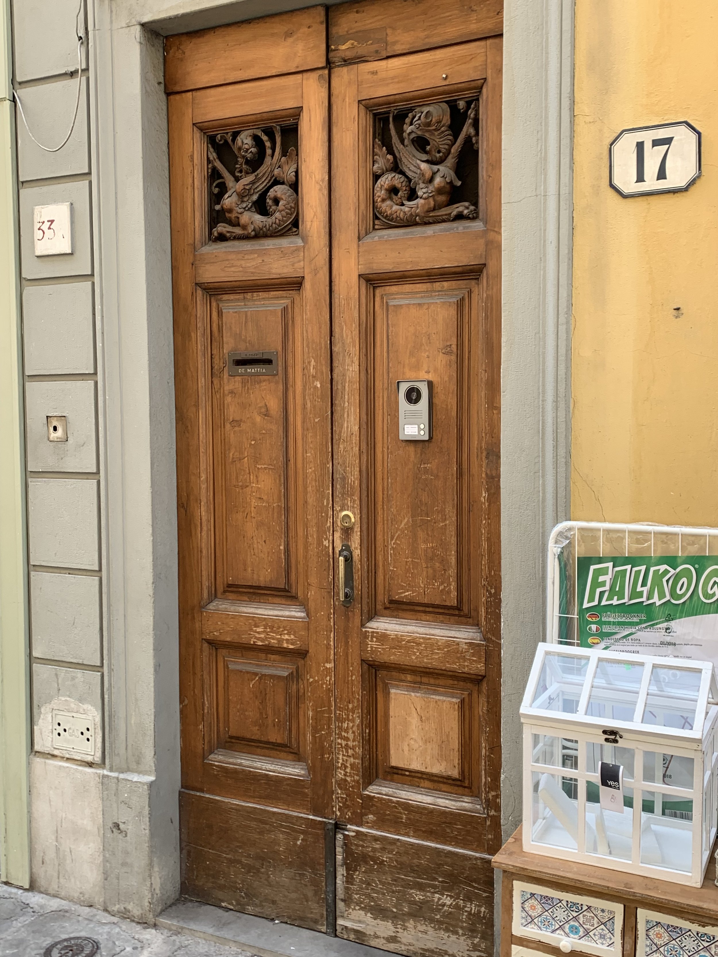 Our apartment door in Bologna.