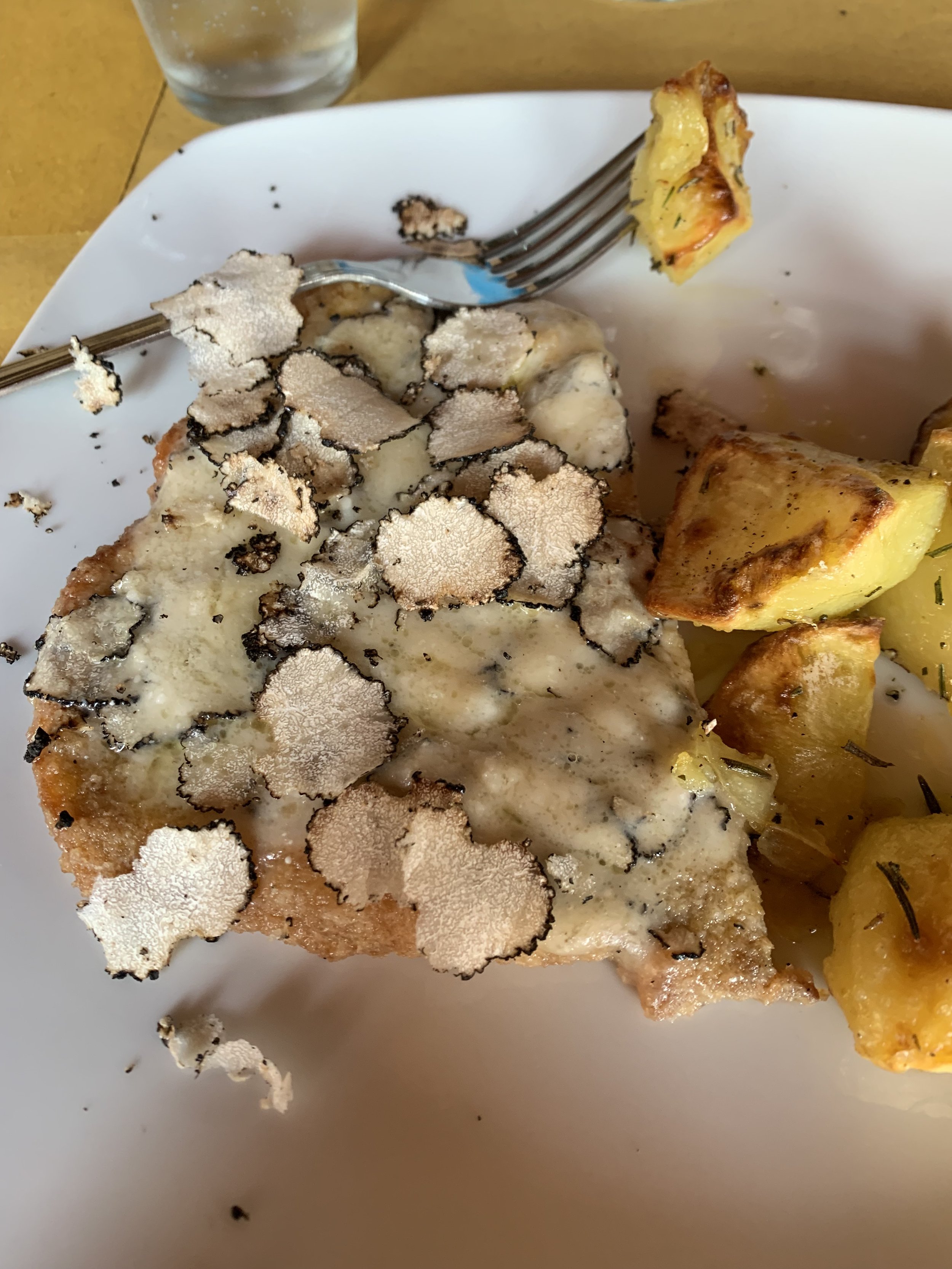 Our meal at a family-run osteria was dressed in truffles!