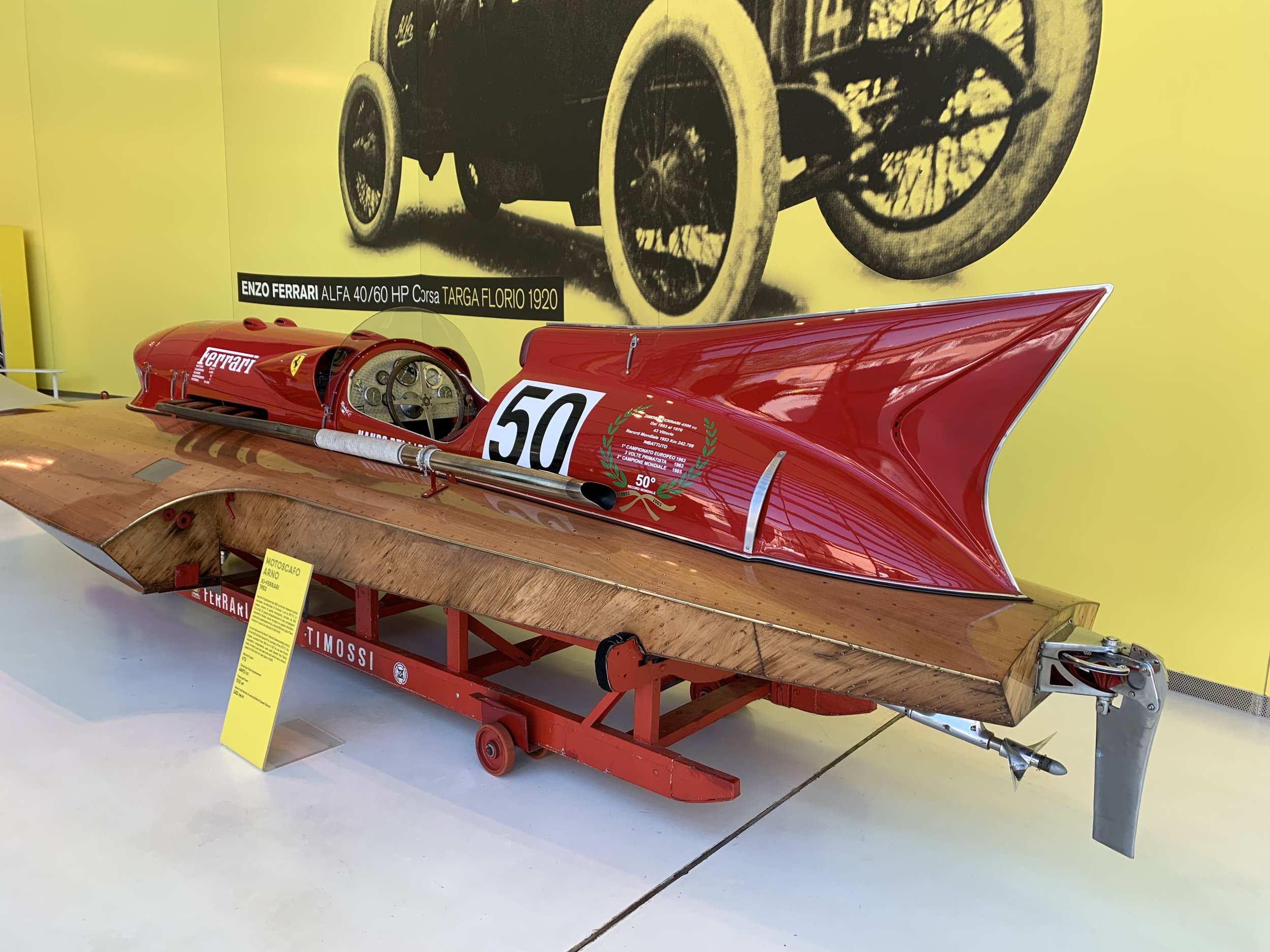 On to the Museo Ferrari Casa in Modena. This V12-powered hydroplane was built to set speed records on Lake Como in the early 1950s.