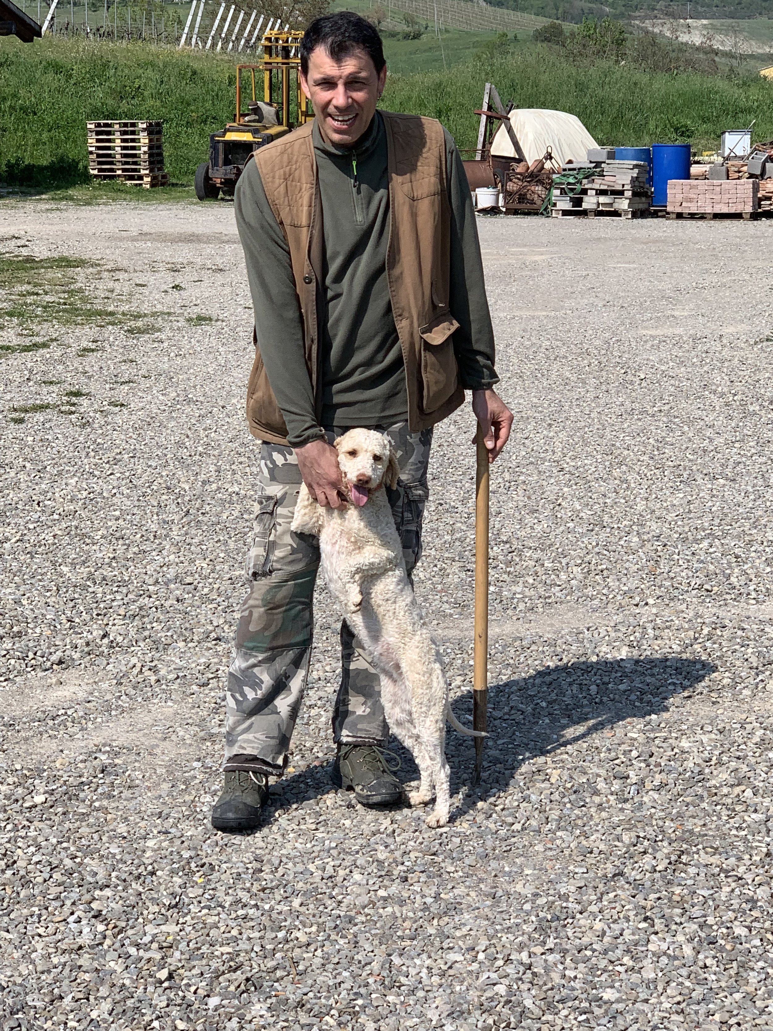Truffle hunting with a Lagotto Romagnolo dog, bred to hunt truffles! She found one…