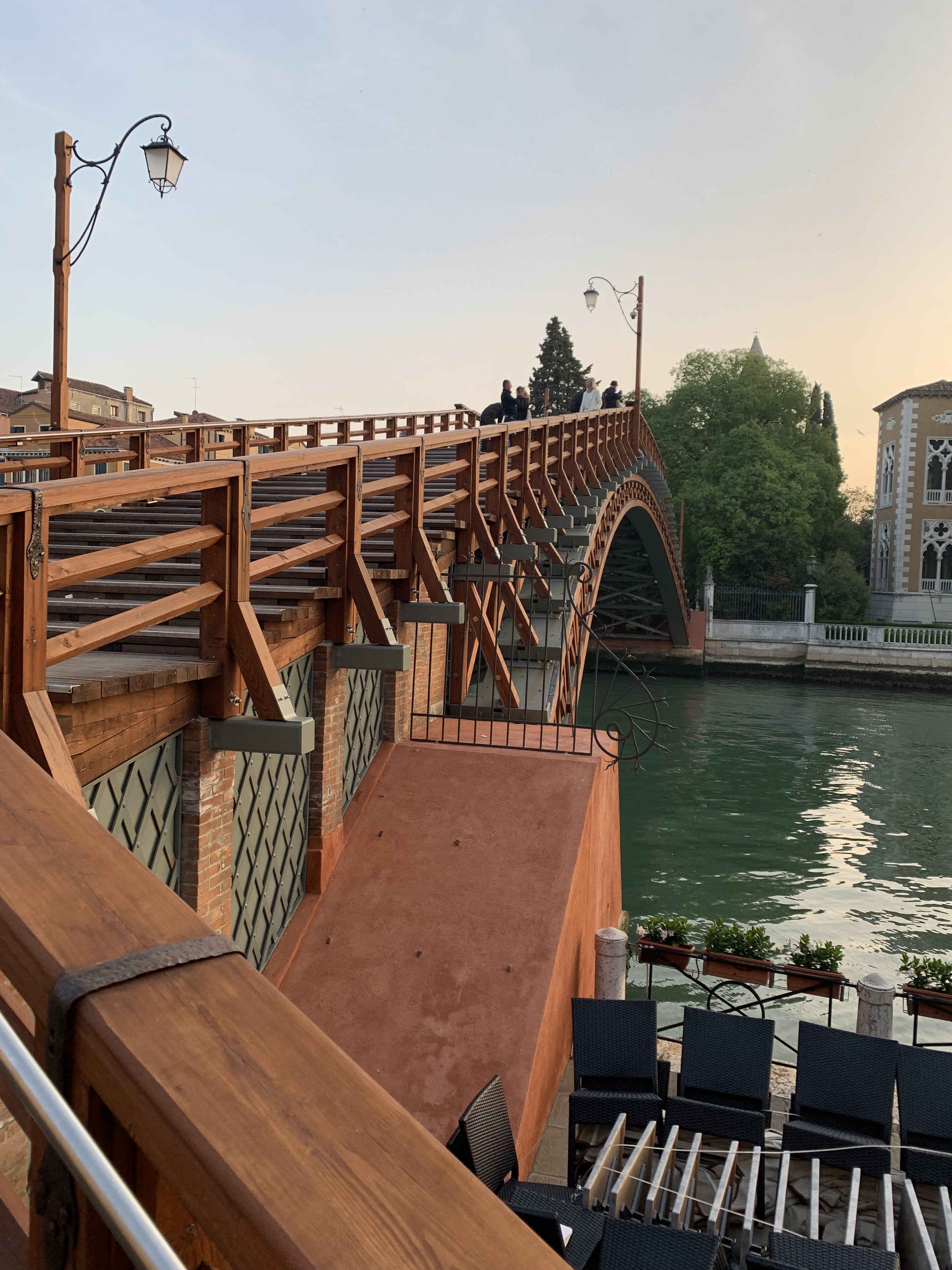 Our hotel in Venice was near the Accademia Bridge. 300 steps up and down over the Grand Canal.
