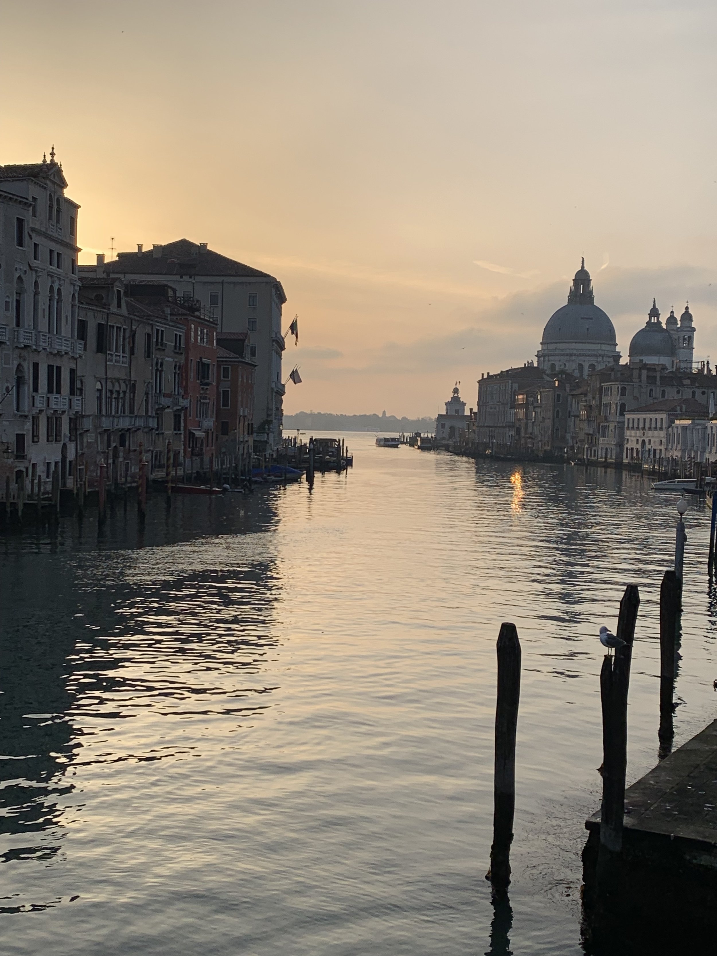Sunset over Venice on our last evening.