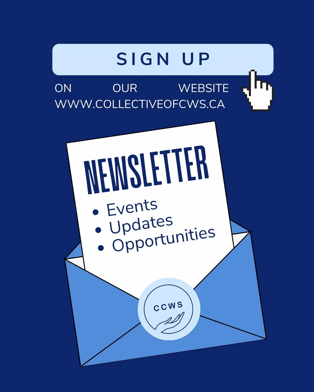 !!BREAKING NEWS!!

CCWS is preparing to blast out our first ever monthly newsletter. Sign up via our website (scroll down to the footer) to stay in the loop. 

We have our ideas, but what do you want in a community newsletter? Sound off below, and se