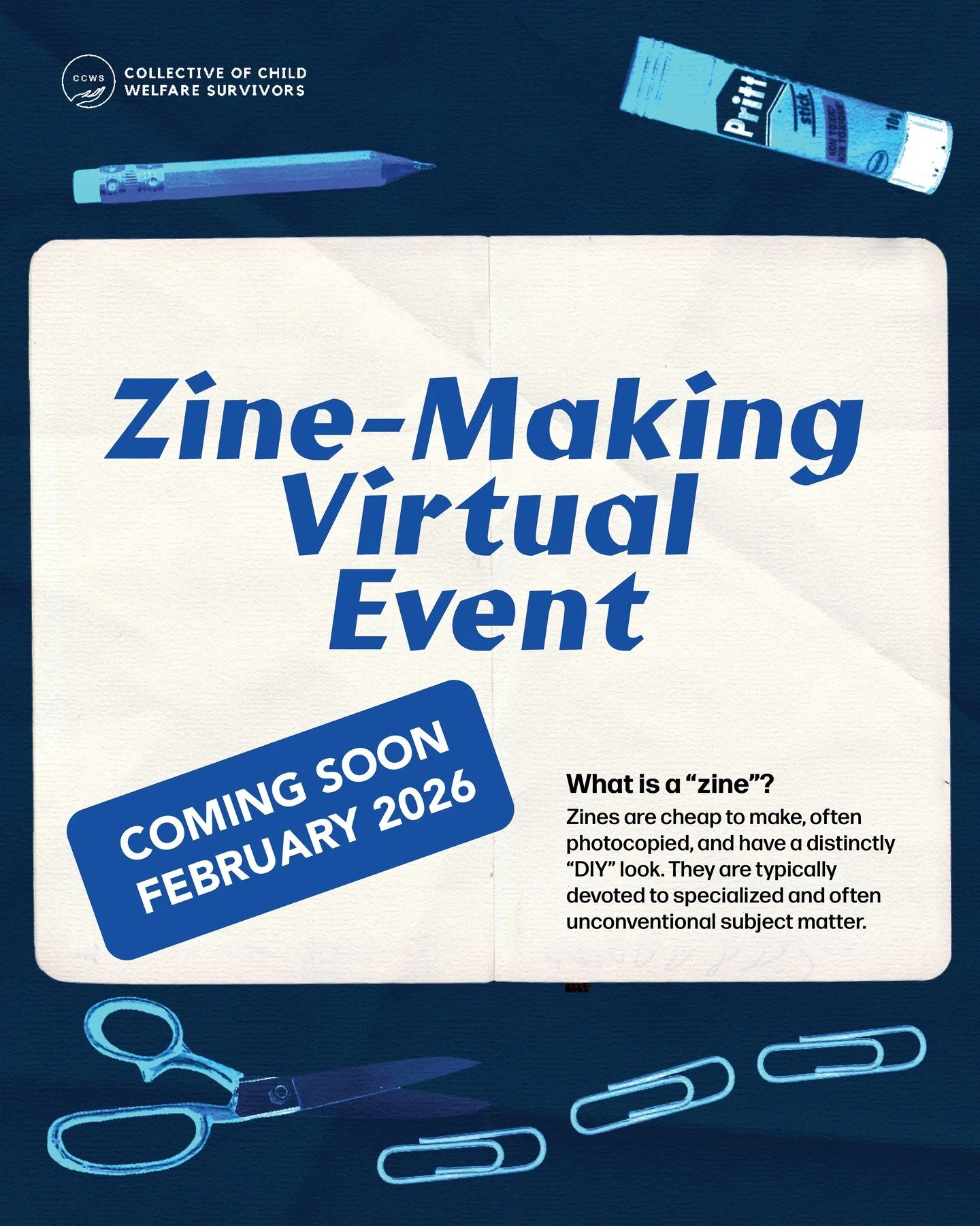 COMING SOON in February: 
Zine-Making Virtual Event.
Stay tuned for more details! 

What is a "zine"? (pronounced zeen)

Zines are small batch self and indie publications of writing, drawing, photography, and everything in between! They are