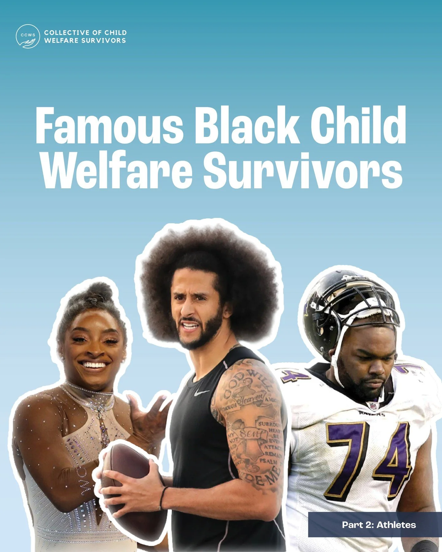 BLACK HISTORY MONTH: PART 2
Today we are continuing our series highlighting notable Black child welfare and adoption survivors. Did you know the stories of these athletes? Check the slides to learn more:

✊🏾 Simone Biles @simonebiles
✊🏽 Colin Kaepe