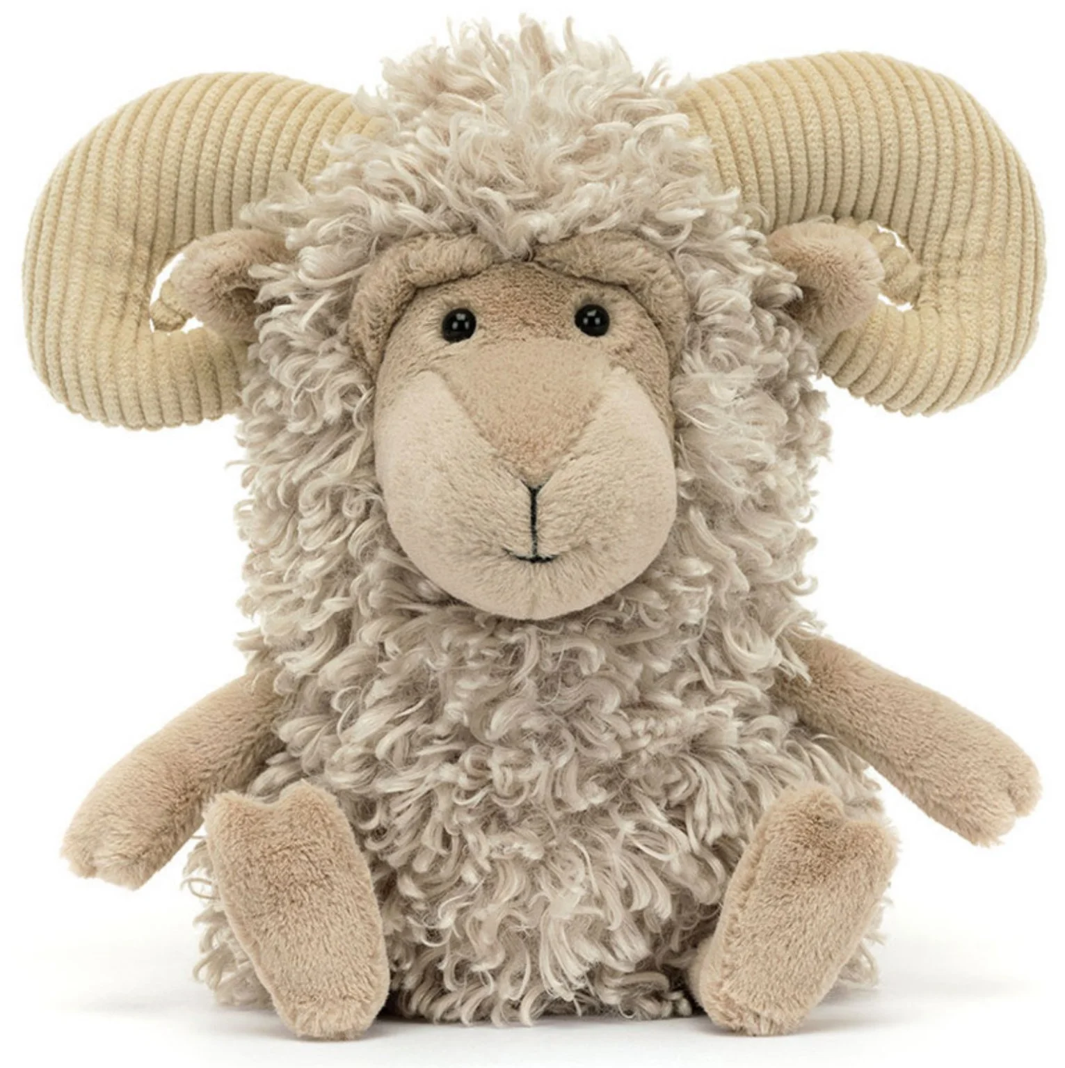 Character Design, product design - stuffie, plush toy, stuffed sheep toy with a curly, woolly beige fur. Author-Illustrator Mari Richards picture book illustration and art full of monsters, animals, quirky kids.
