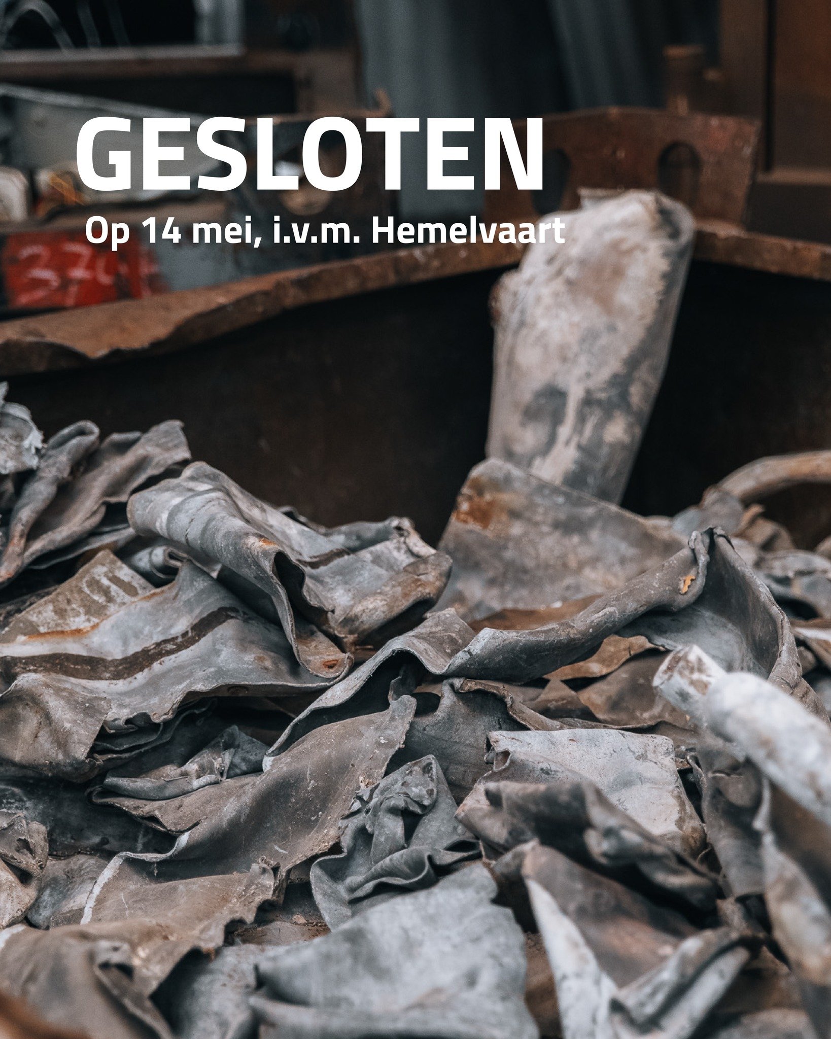 A.s. donderdag 14 mei zijn wij gesloten i.v.m. hemelvaartsdag