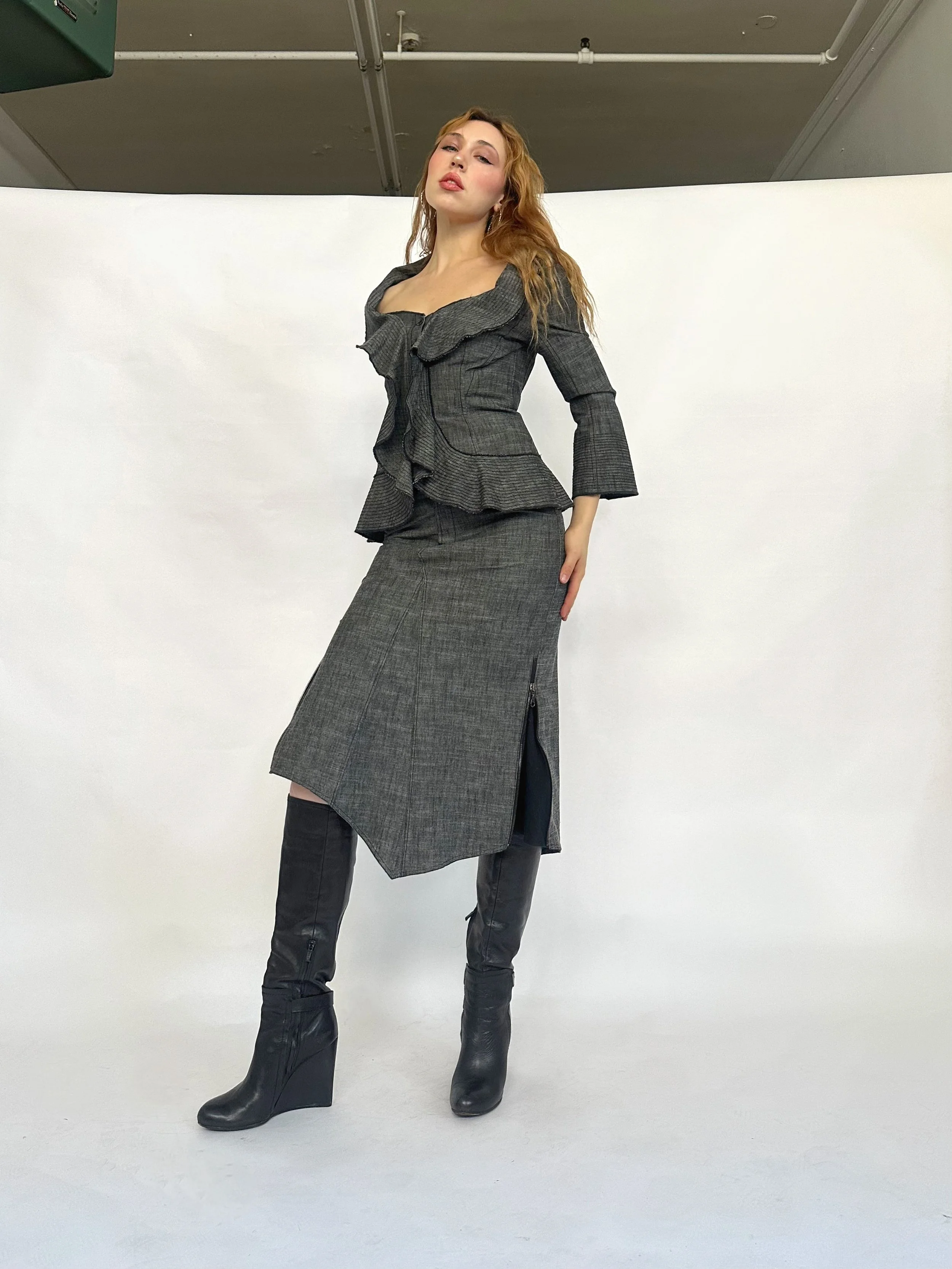 Isabel De Pedro Two Piece Skirt Suit Set