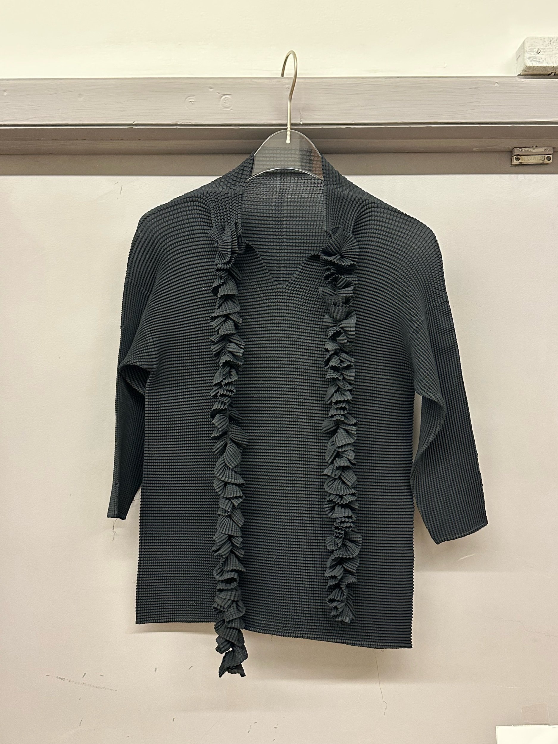 Issey Miyake Black Textured Scarf Top