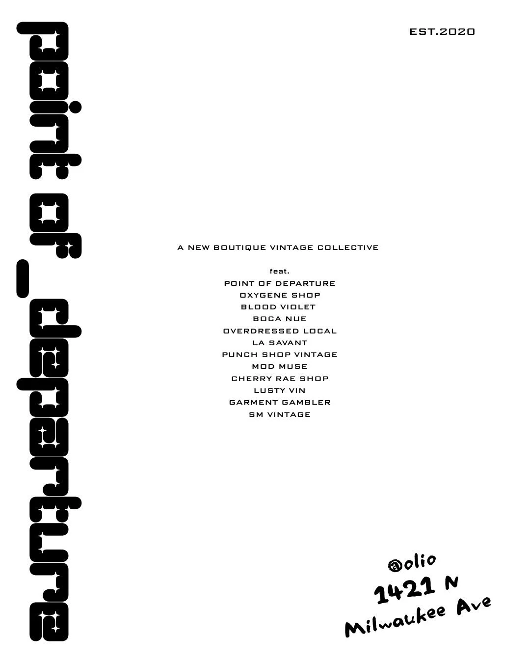 COMING TO WICKER PARK
A new vintage boutique collective 

Starting this Friday 🫶🏼

Shop from the best vintage vendors all summer long- we&rsquo;ll be staying put and running like a normal brick and mortar store!!

What to expect: 

🩵 New inventory