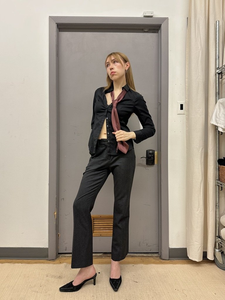Prada Wool Grey Pinstripe Trousers