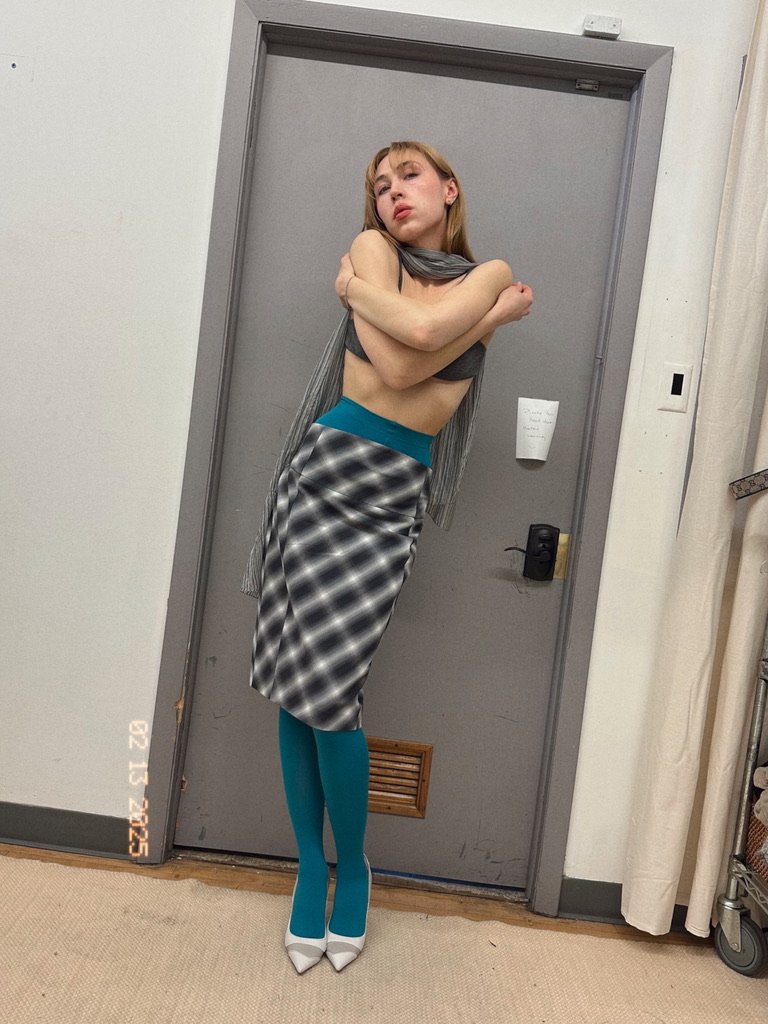 Vintage Plaid Pencil Skirt