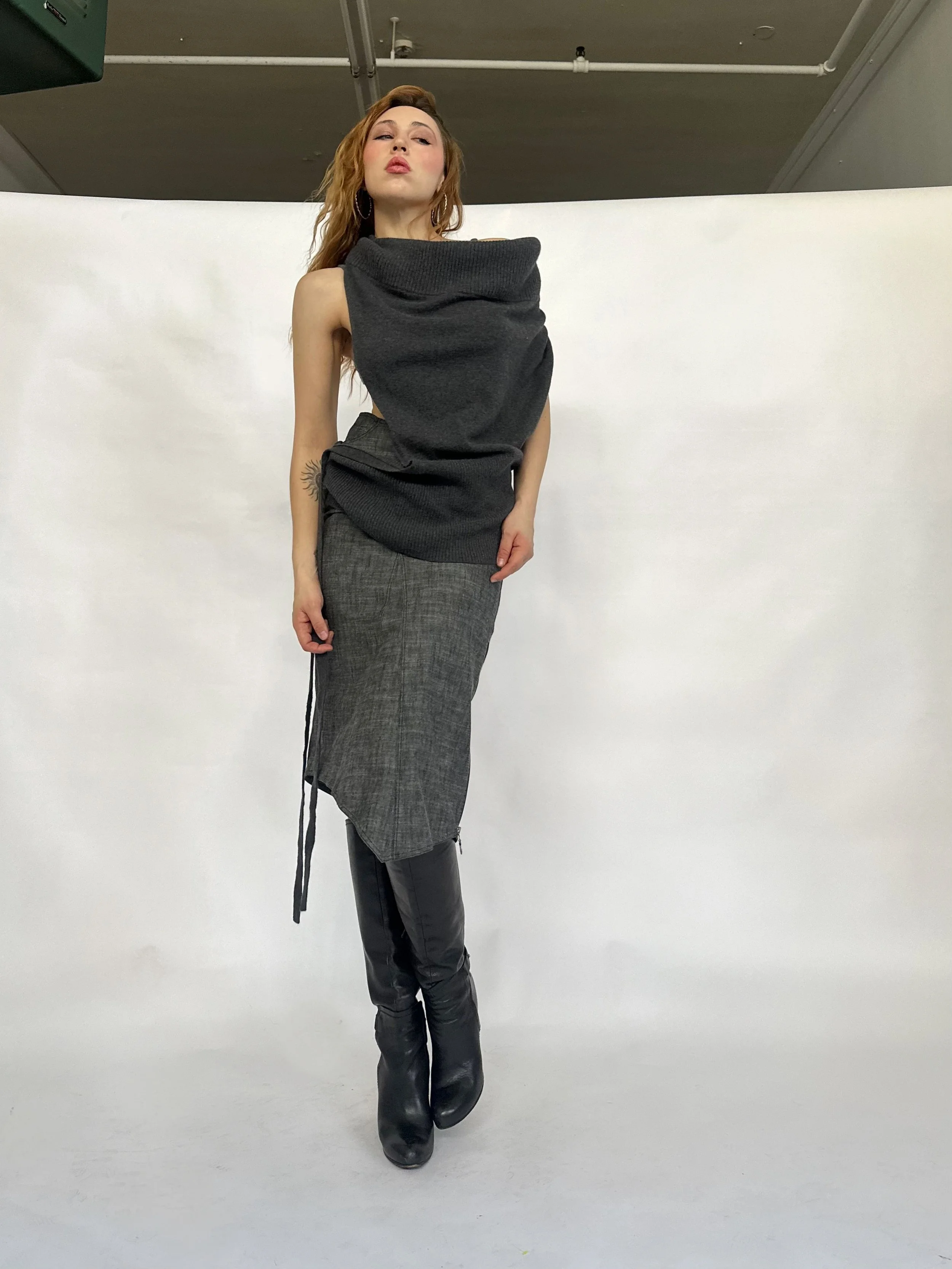 Antonio Marras Italian Convertible Grey Sweater