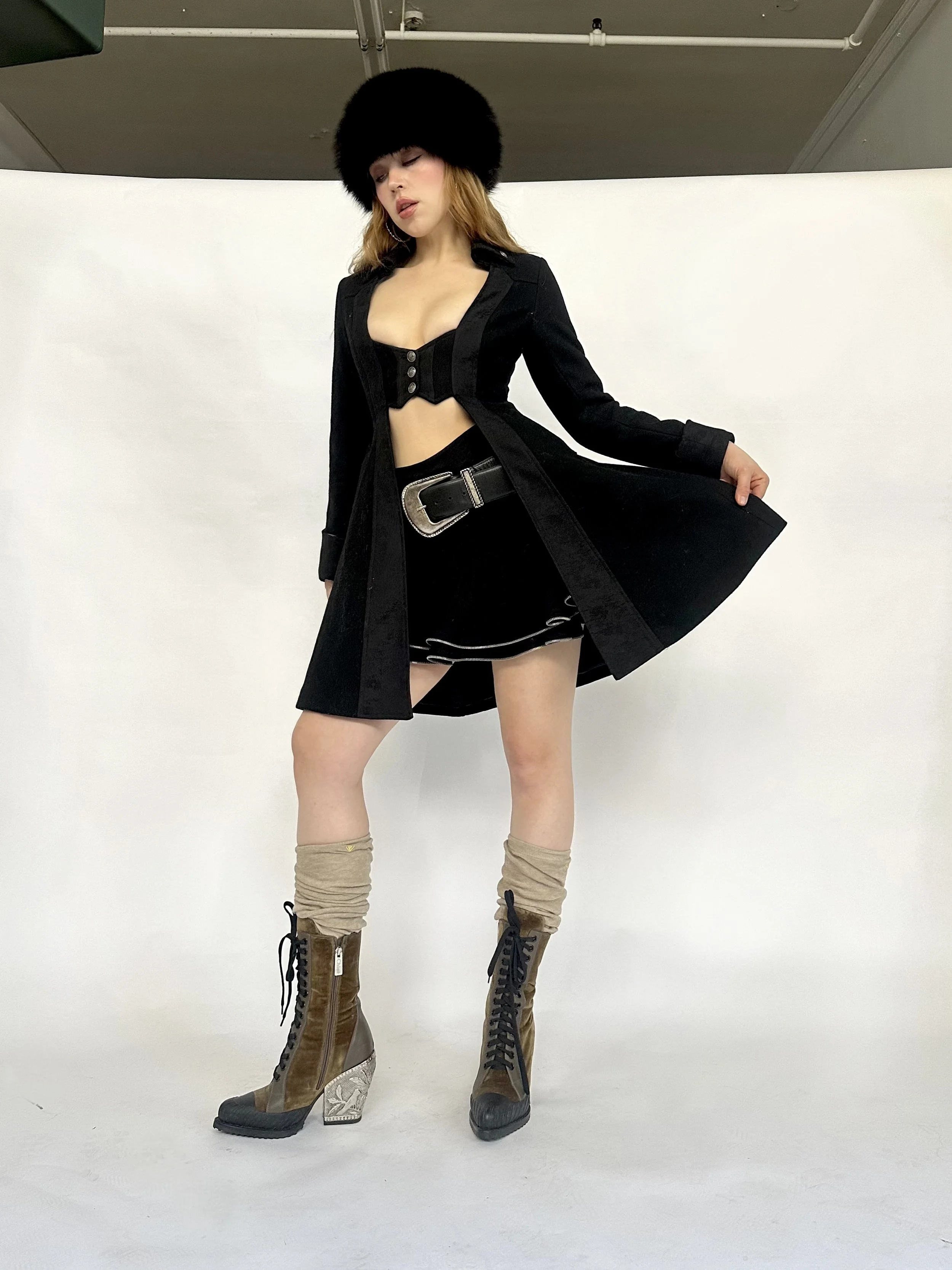 Vintage Wool A-Line Corset Jacket