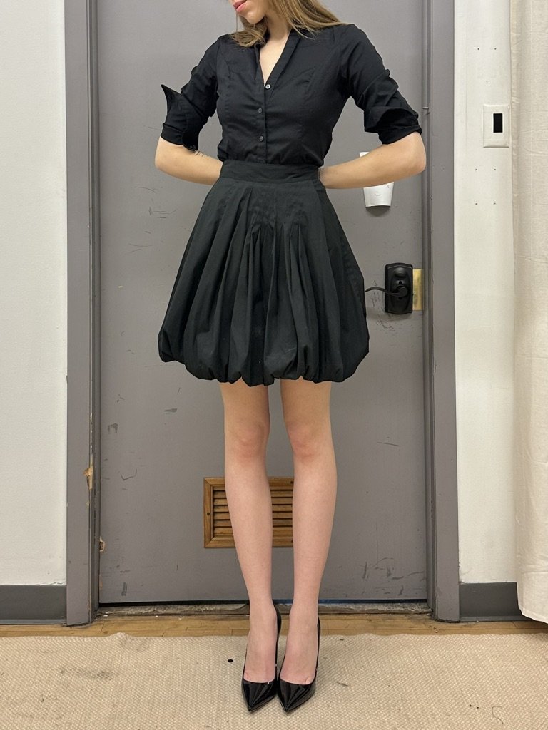 Prada Black Mini Bubble Skirt