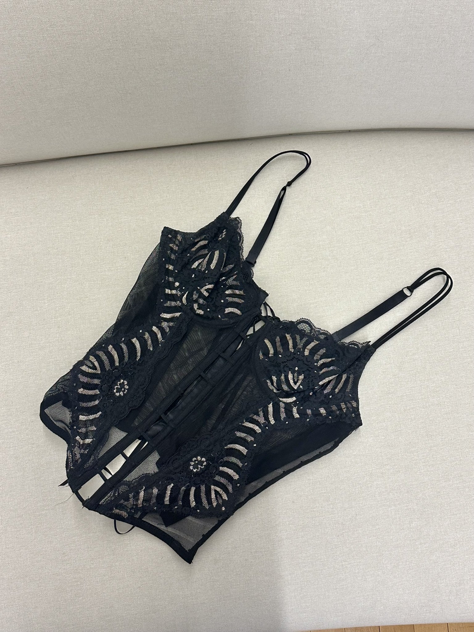 Vintage Black Lace Corset