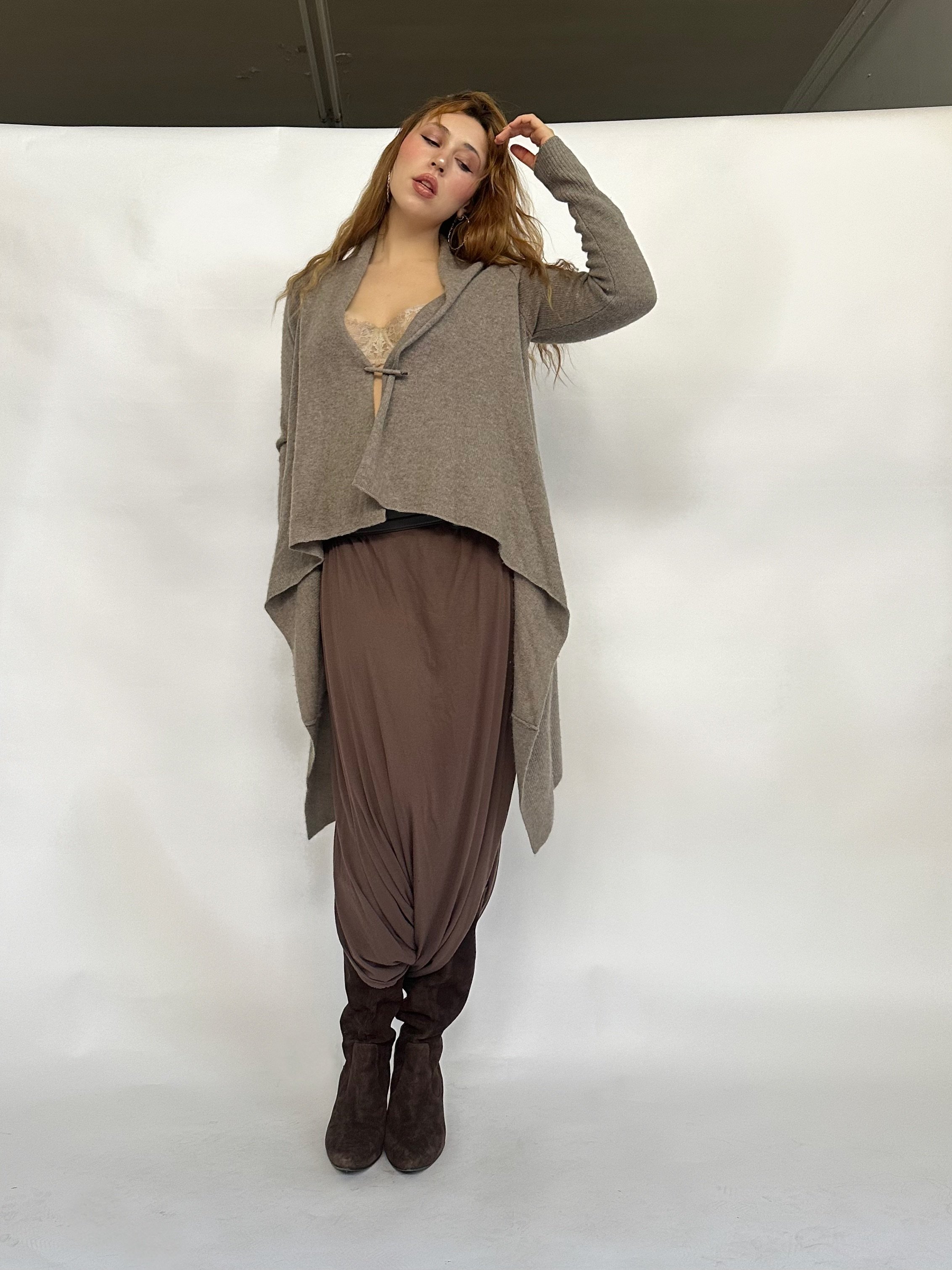 Cashmere Wrap Asymmetrical Cardigan