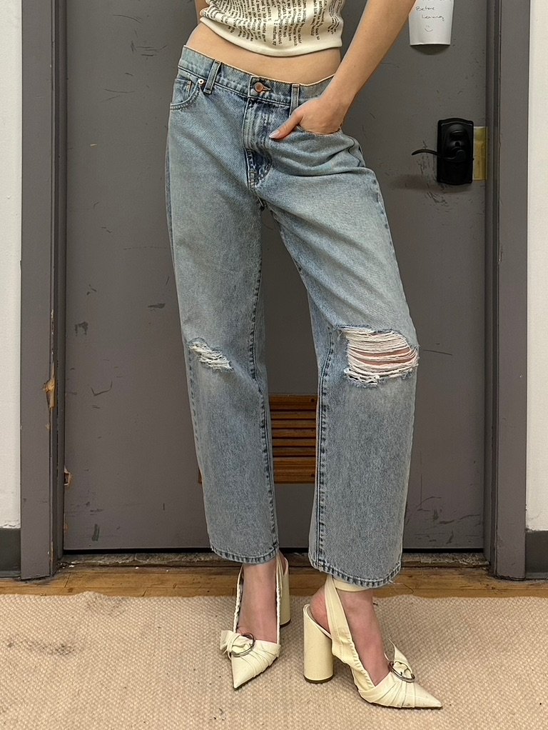 Modern America Distressed Cropped Jeans