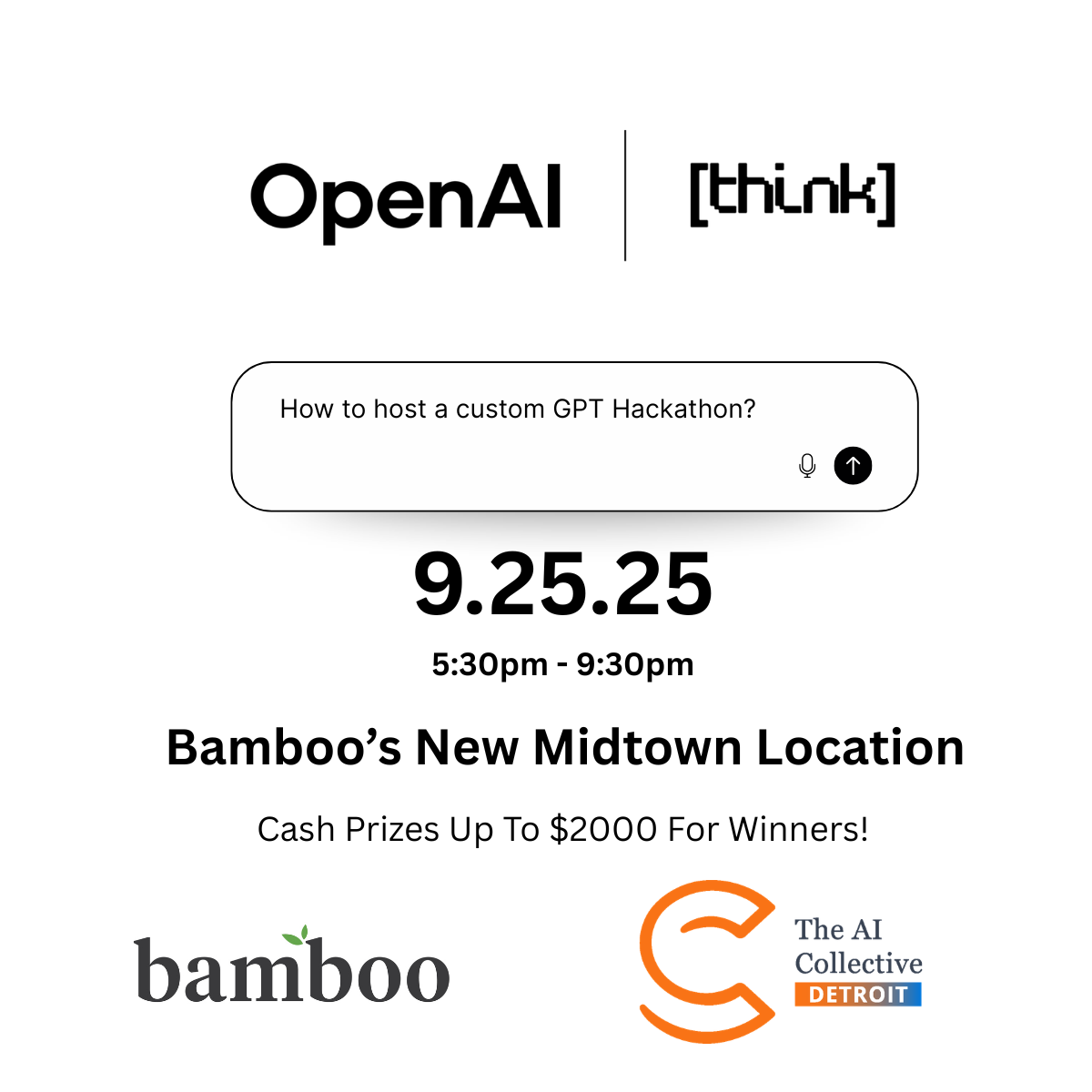 Think Technologies x OpenAI GPT Hackathon | AI Innovation Event in Detroit
