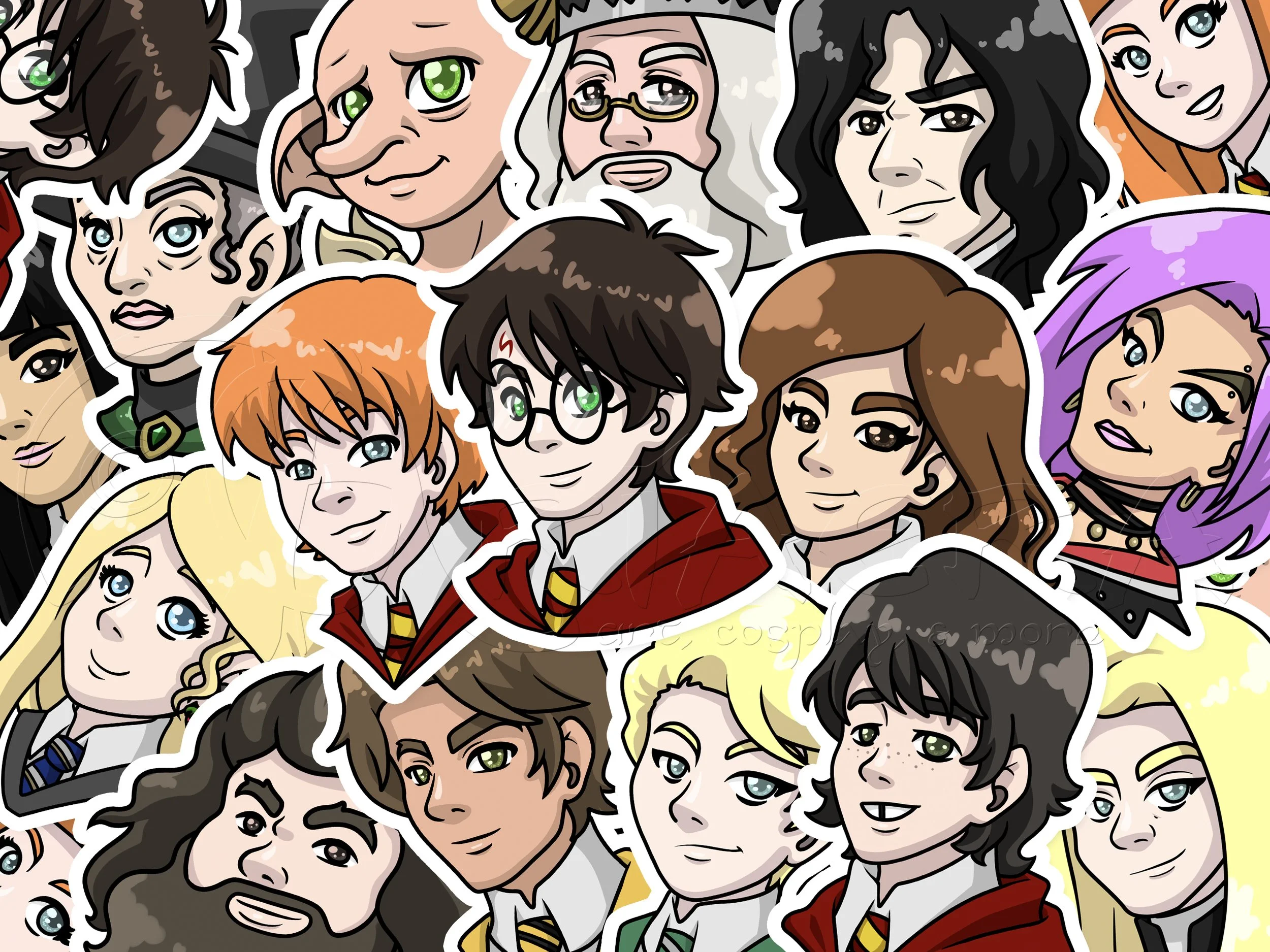 Harry Potter Inspired Bust Stickers