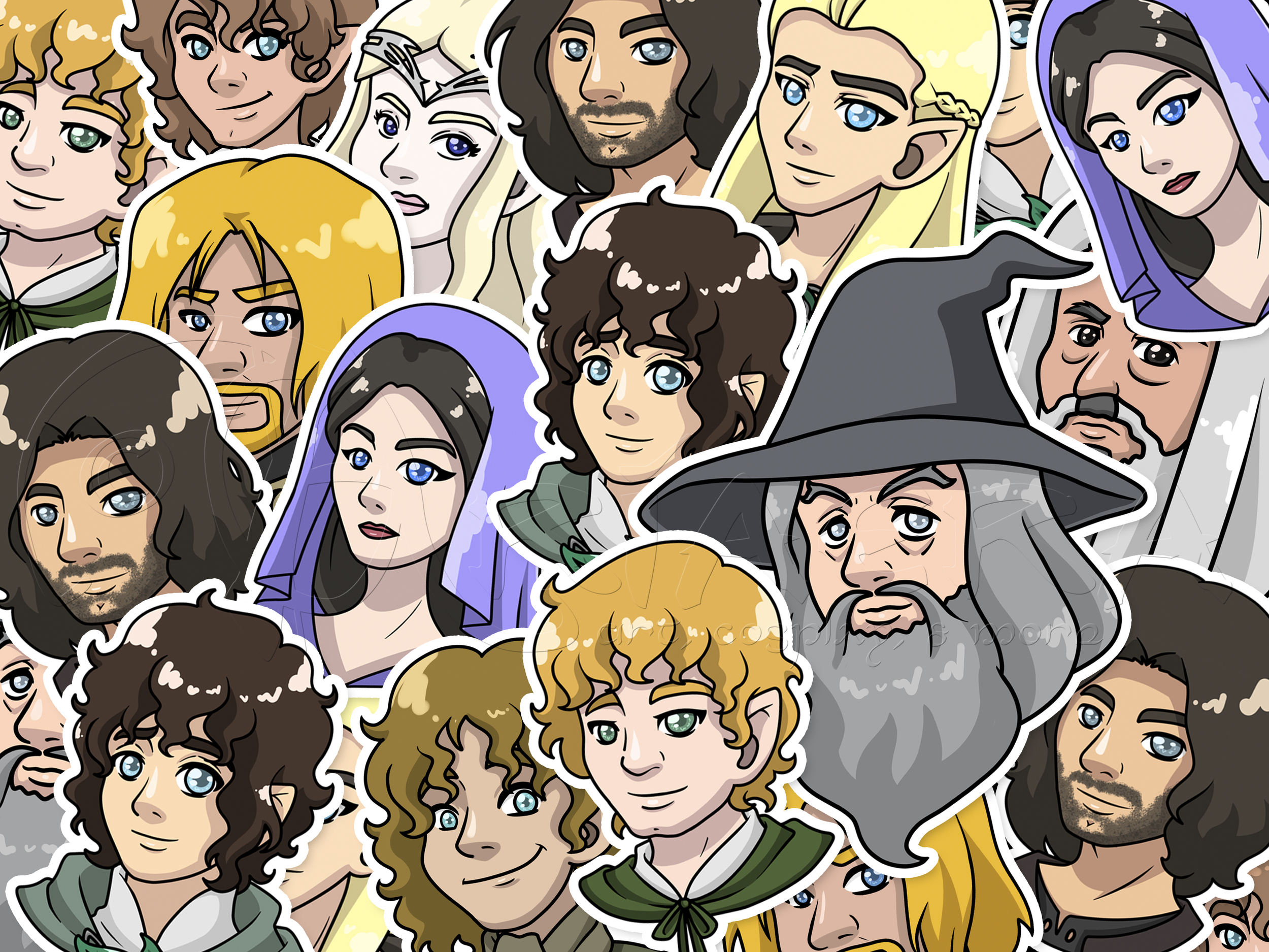 Lord of the Rings Inspired Bust Stickers