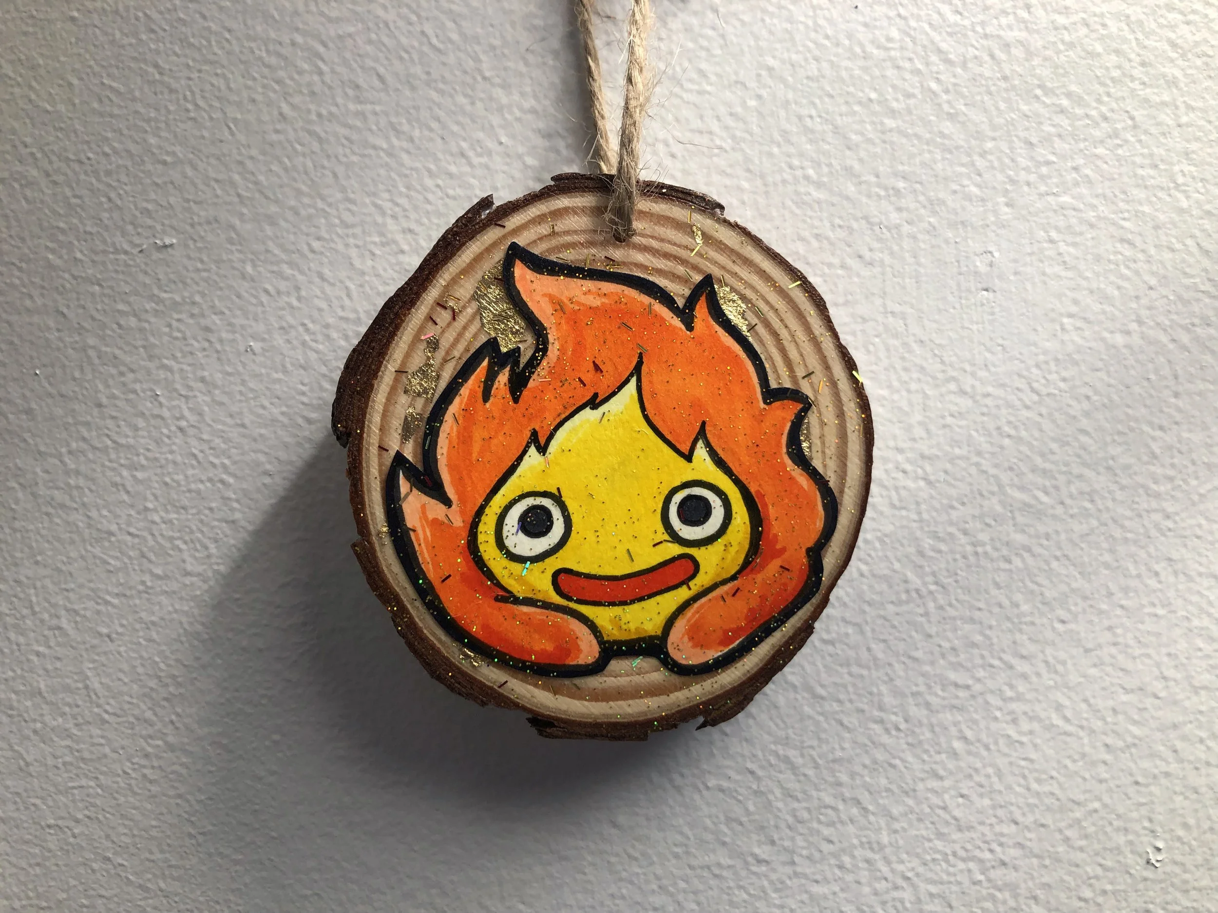 Calcifer "Howl's Moving Castle" Inspired Wooden Hanging Ornament