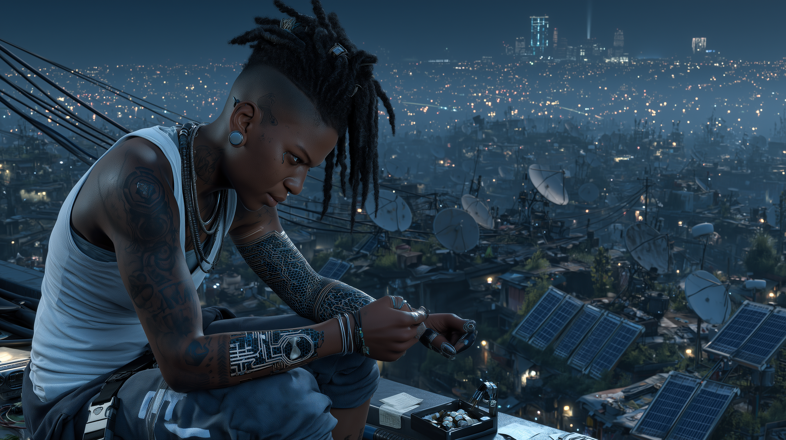 Midjourney AI generated Cyberpunk Character