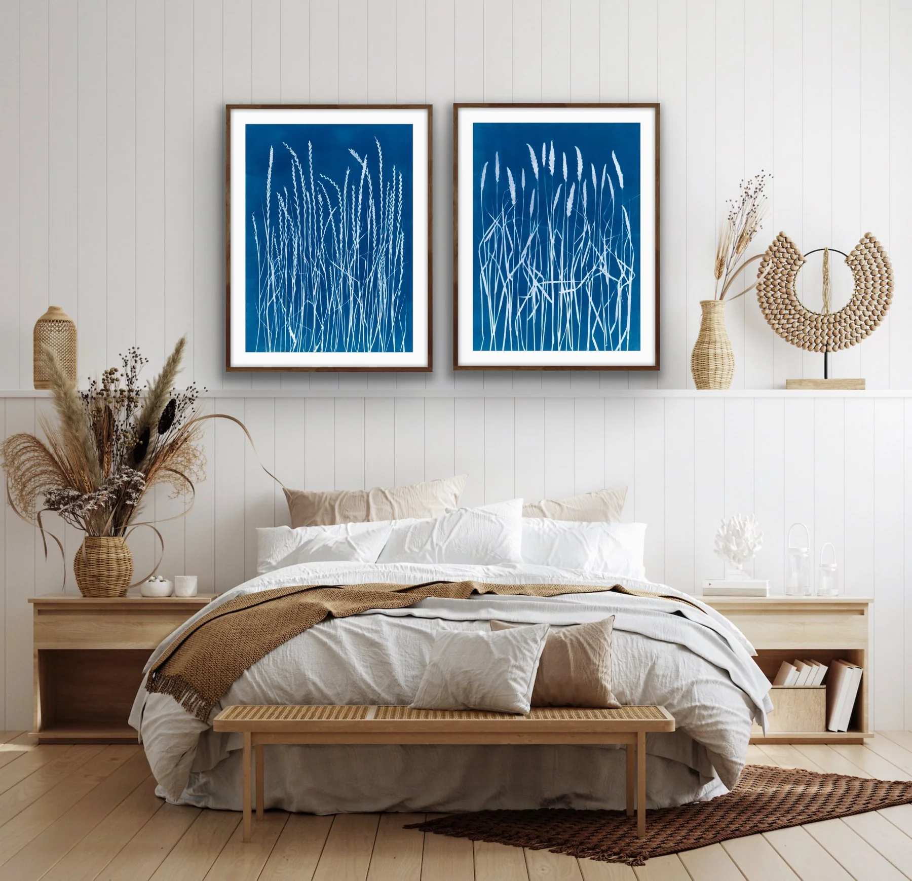 Poised Rhythm Diptych — Motion & Stillness, Original, Framed