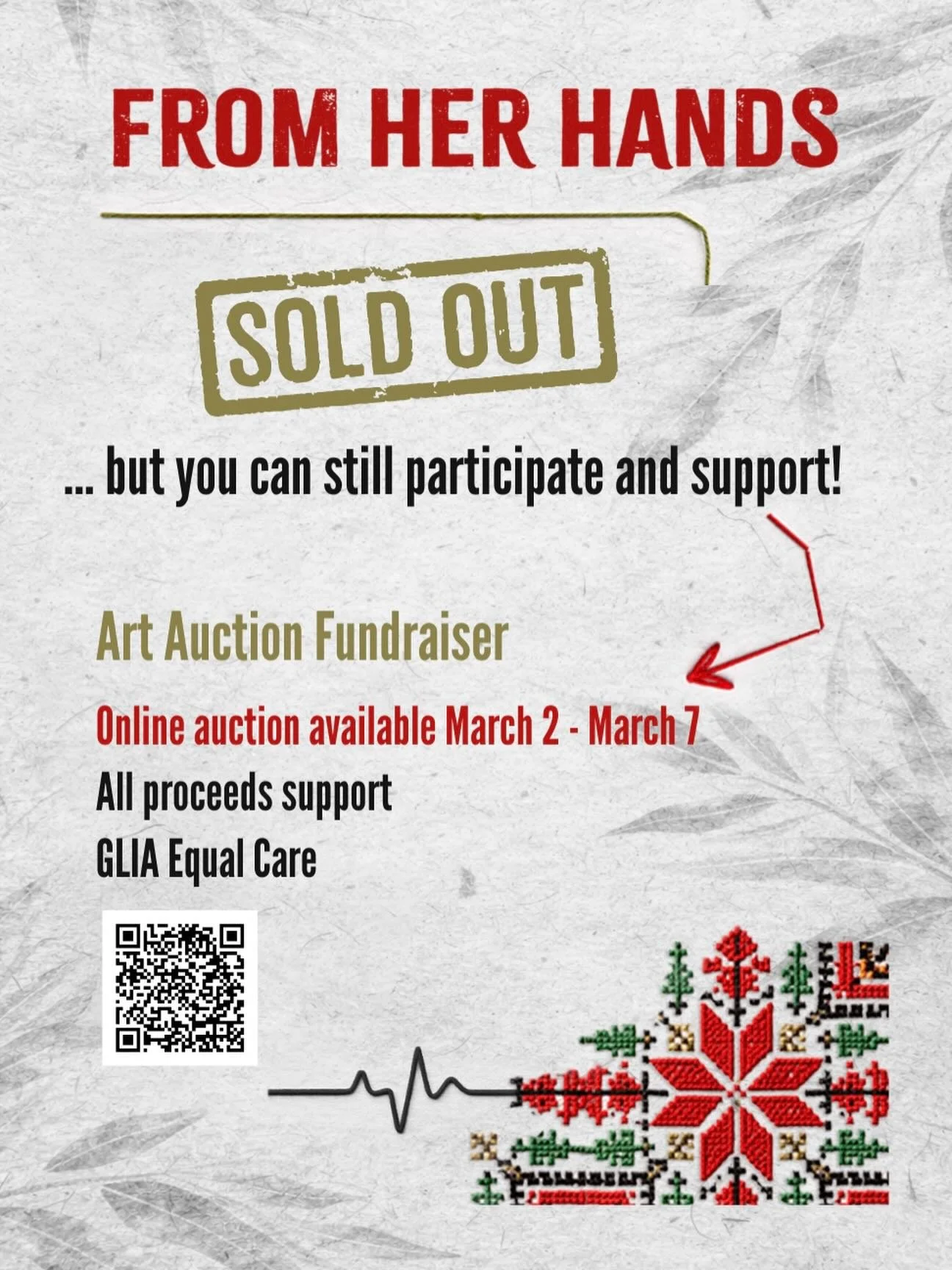 🚨📣 WE ARE OFFICIALLY SOLD OUT&hellip; and LIVE! 📣🖼️

If you weren&rsquo;t able to secure a ticket, you can still participate and support this amazing fundraiser with OUR ONLINE AUCTION - LIVE TODAY until 9pm on Sunday March 7th. Scan the QR code 