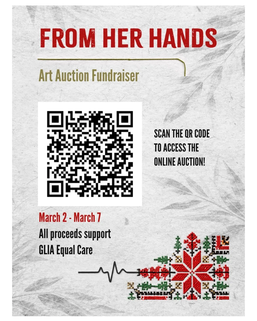 📣🖼️📣 ONLINE ART AUCTION 2/2 📣🖼️📣

We&rsquo;re excited to share more of our online fundraising auction in support of From Her Hands &ndash; Mamas4Palestine&rsquo;s second annual Iftar in support of Glia Equal Care&rsquo;s medical solidarity work