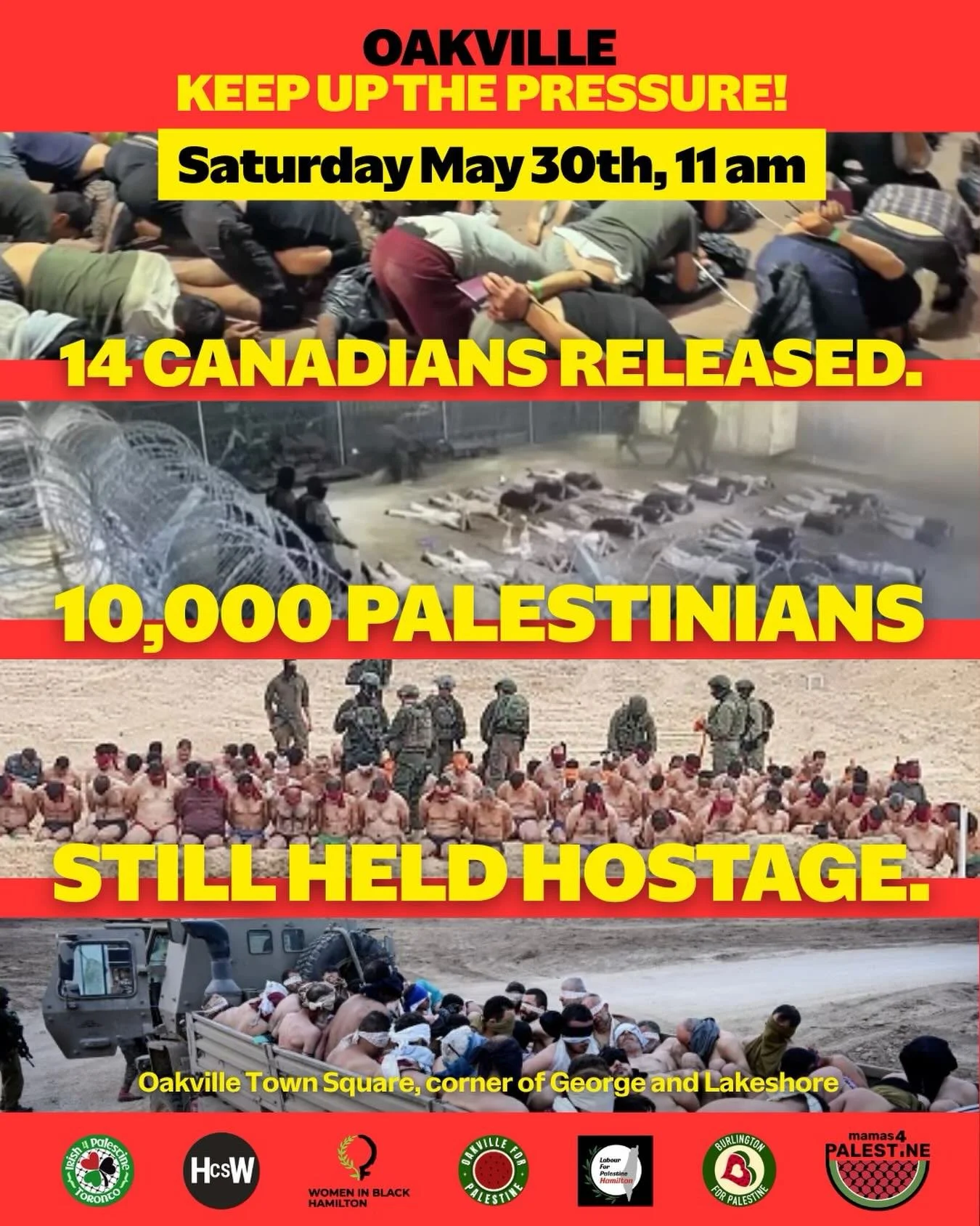 ⛵️Our comrades are home from the flotilla but more than 10,000 Palestinian hostages are still inside the apartheid system&rsquo;s prisons.

Join us this Saturday to keep the attention on Palestine

📆Saturday, 11 am
📍Oakville Towne Square, corner of