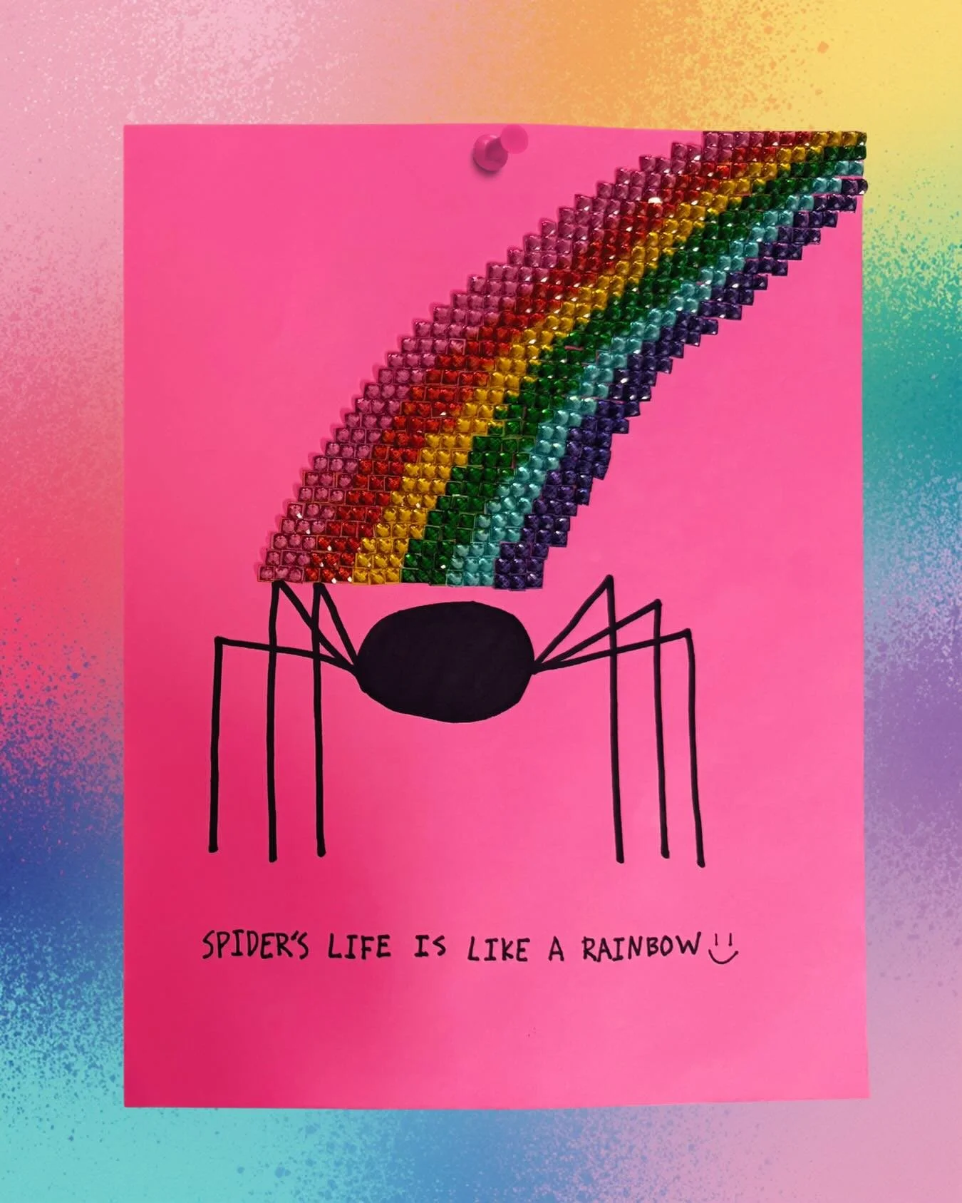 Idk cause it&rsquo;s bright and colorful and awesome and because it couldn&rsquo;t exist without sunshine AND rain. Oh and cause there&rsquo;s a pot of gold waiting at the end and a little leprechaun🌈🍀

This is probs one of my favorite Spiders I ev